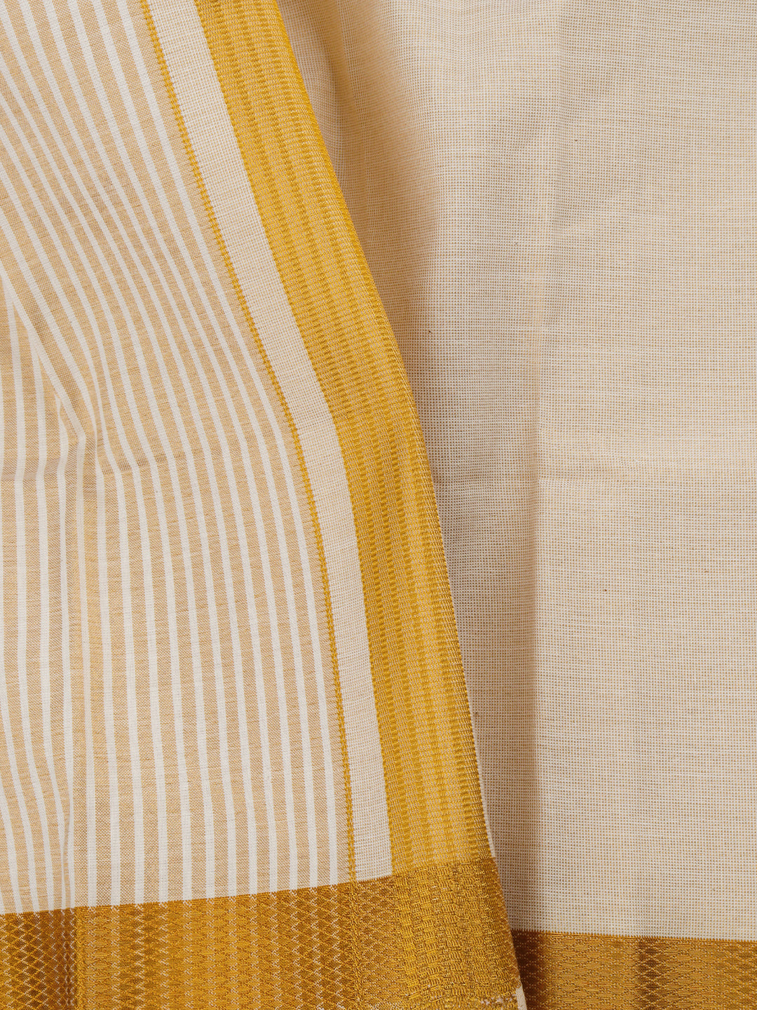 Mens Premium Fancy border Dhoti and Shirt Fabric Celebrity Delight Gold