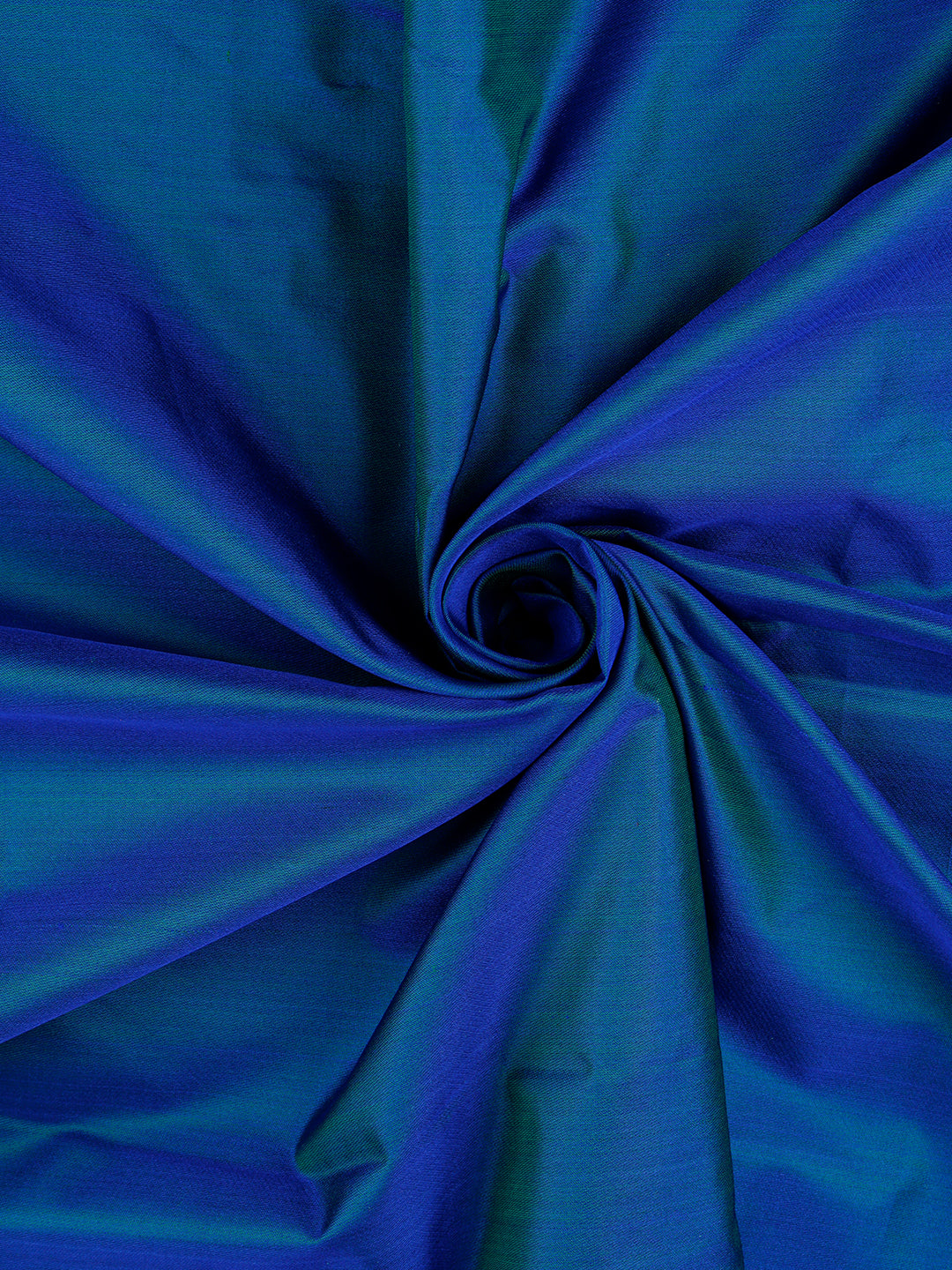 Mens Plain Double Shade Peacock Green Satin Pure Silk 10 Meter Shirt Fabric-Zoom view