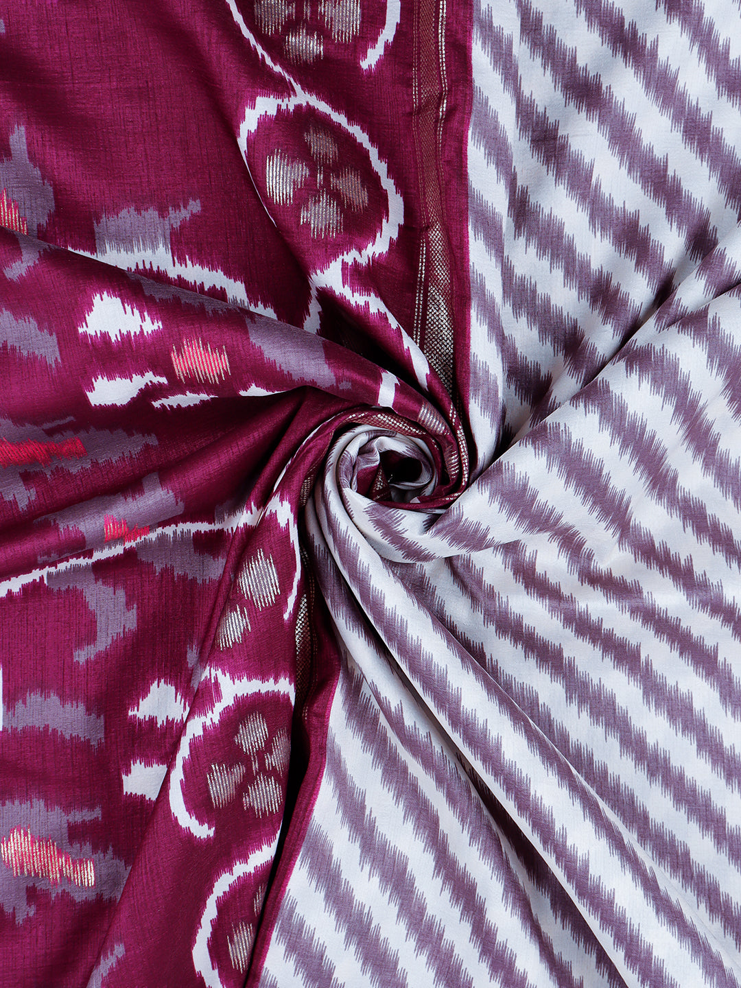 Women Art Silk Printed Purple Saree AS07-Close view