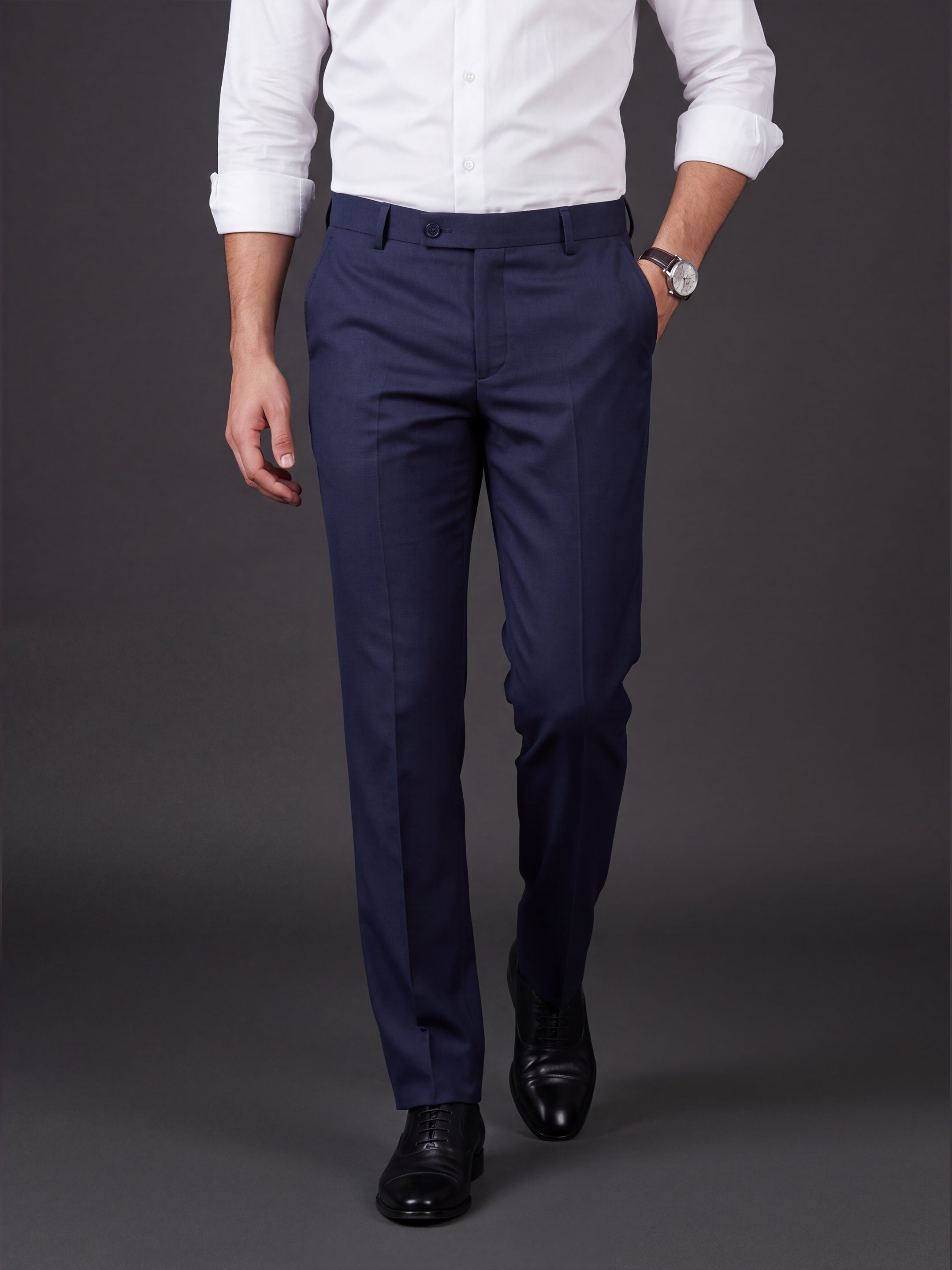Prima Club Cotton Poly Viscose Stretchable Waistband Dark Blue Pants