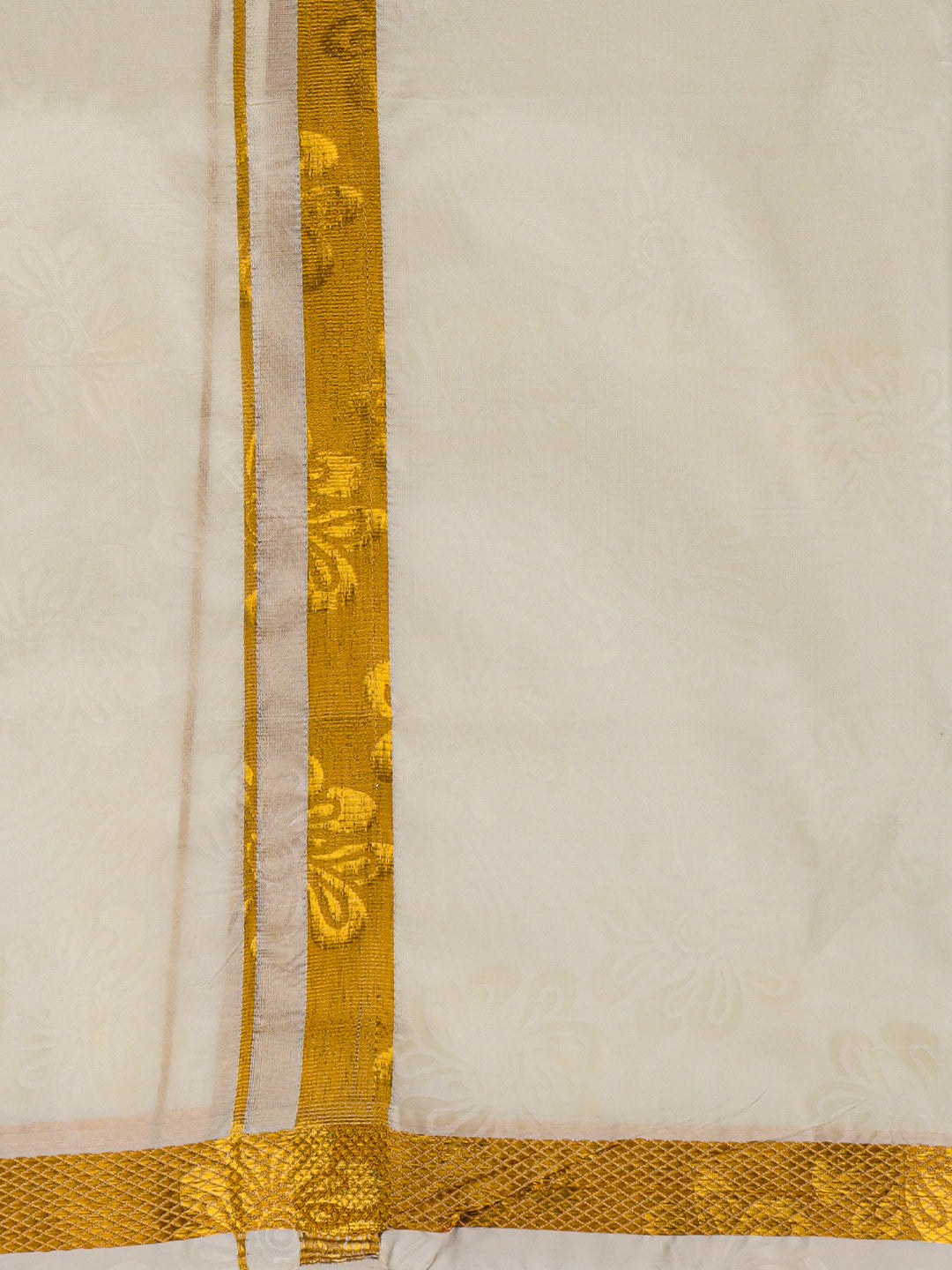 Mens Gold Border Double Dhoti Sets Ishwaryam Embose