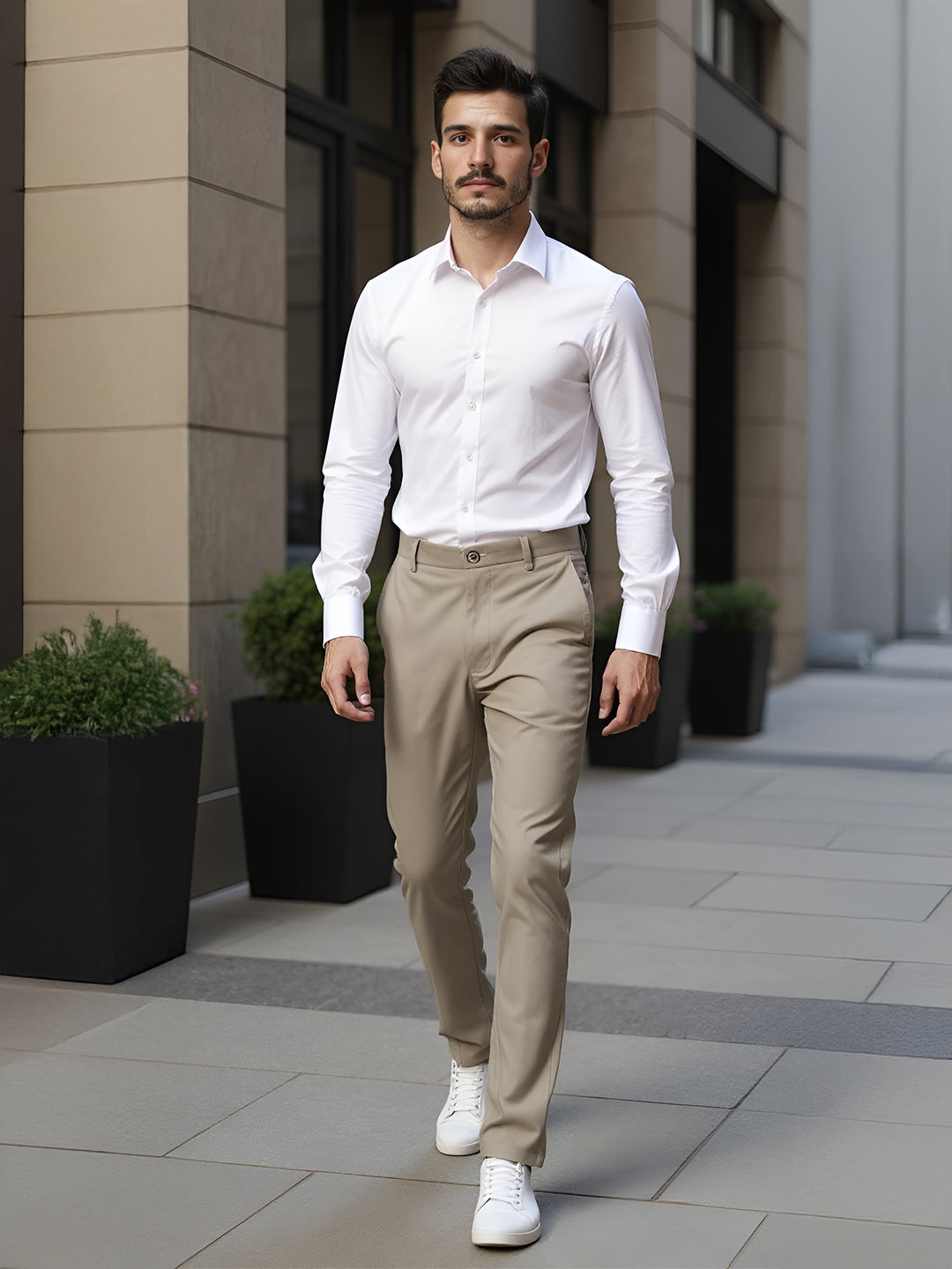 Men Cotton Lycra Sandal Smart Fit Pant Zara