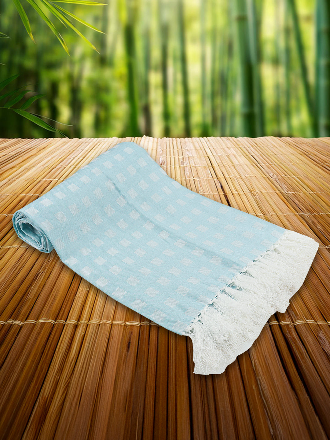 Ultra Soft Absorbent Bamboo Cotton Blue Bath Towel ST02