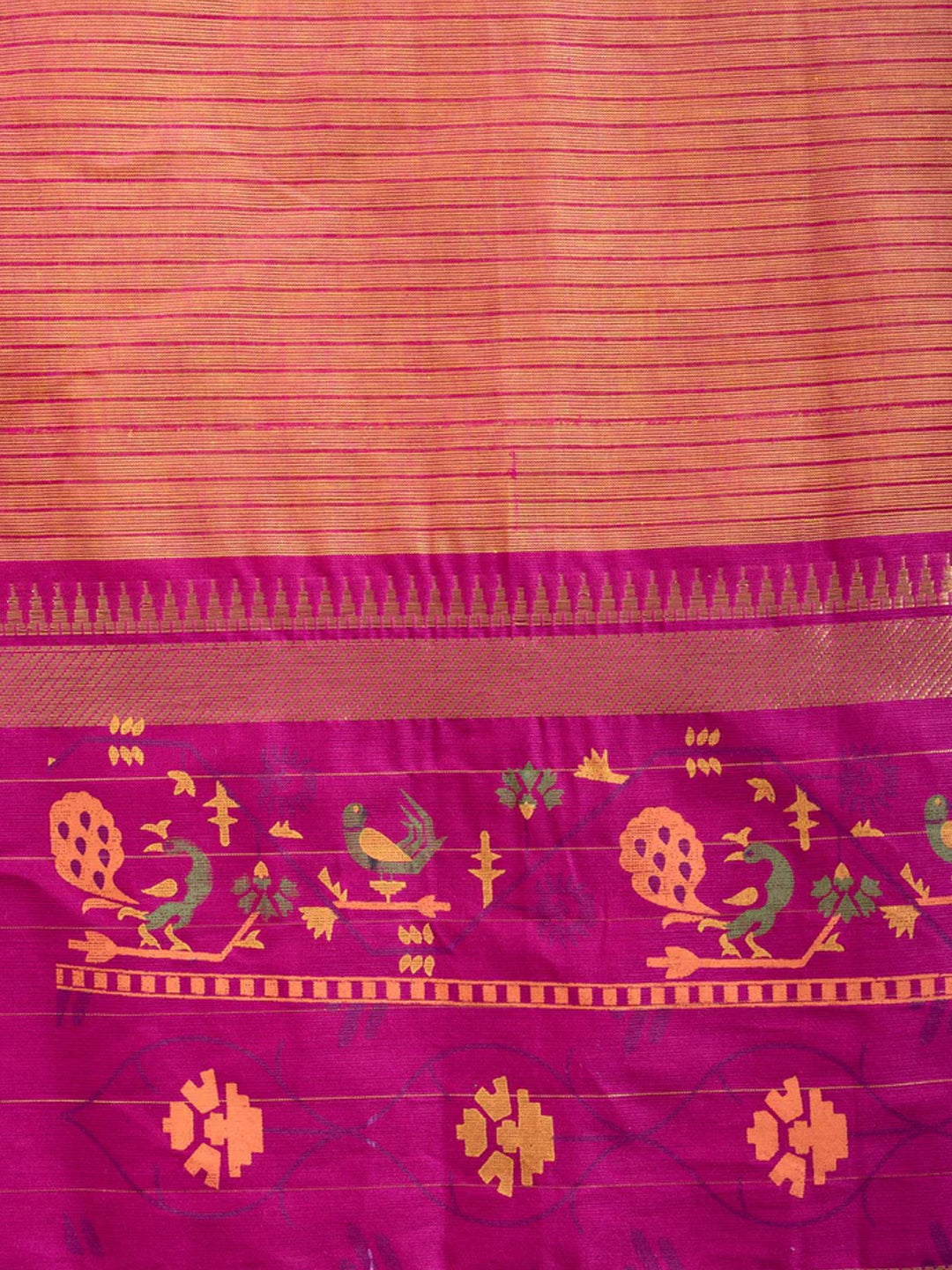 Womens Elegant Semi Cotton Yellow With Purple Colour All over Printed Saree SCS56