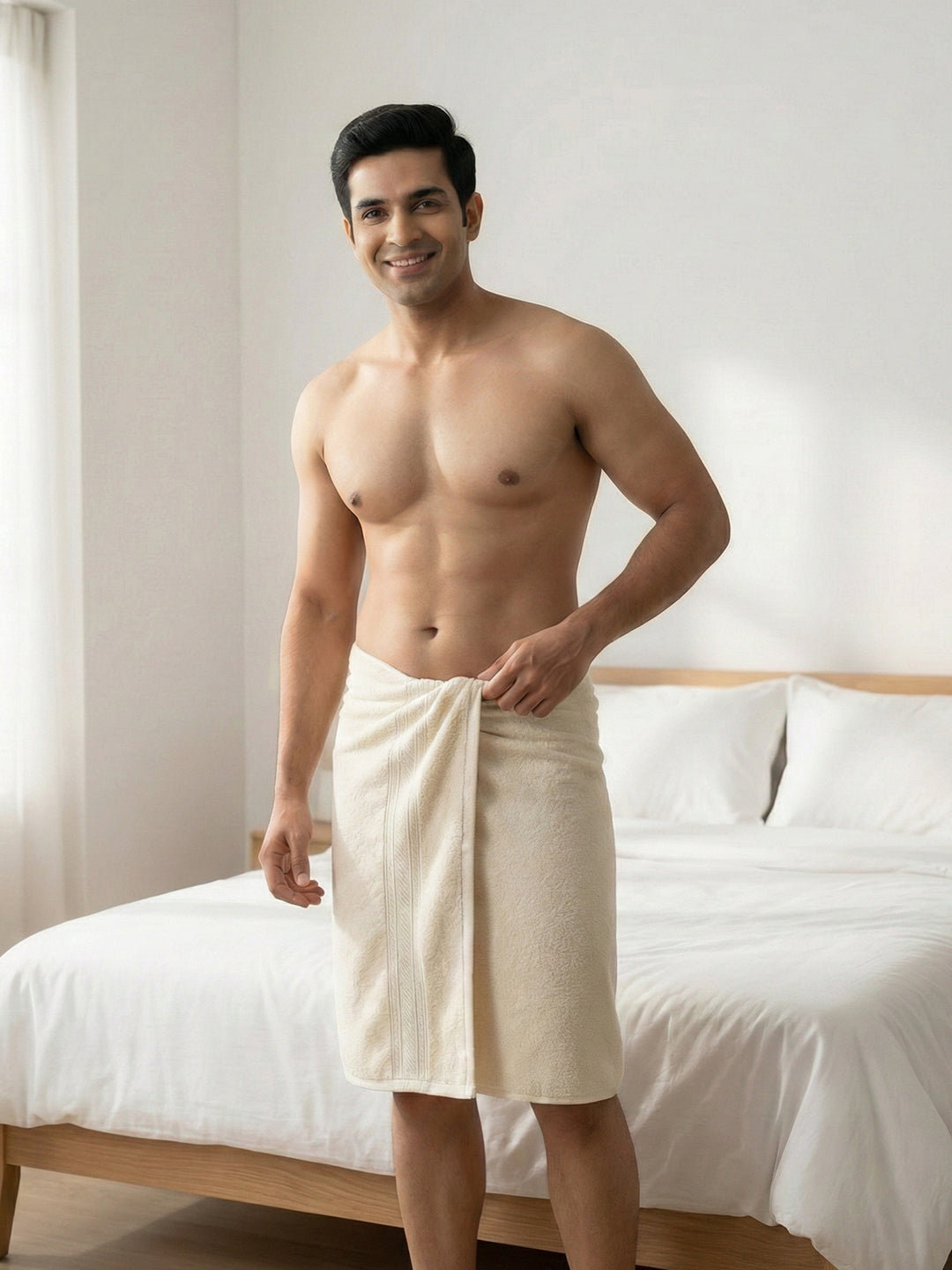 You & Me Premium Soft Terry Cotton Couple Bath, Face & Hand Towels Pearled Ivory (Pack Of 6)