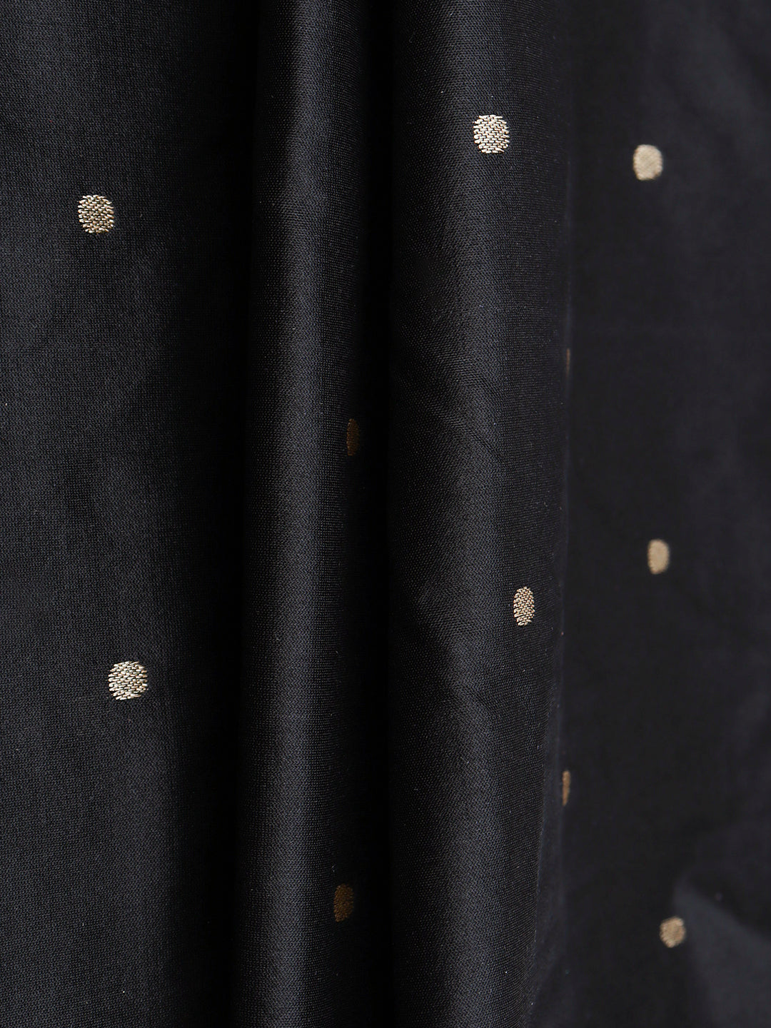 100% Pure Silk Shirt Fabric Black