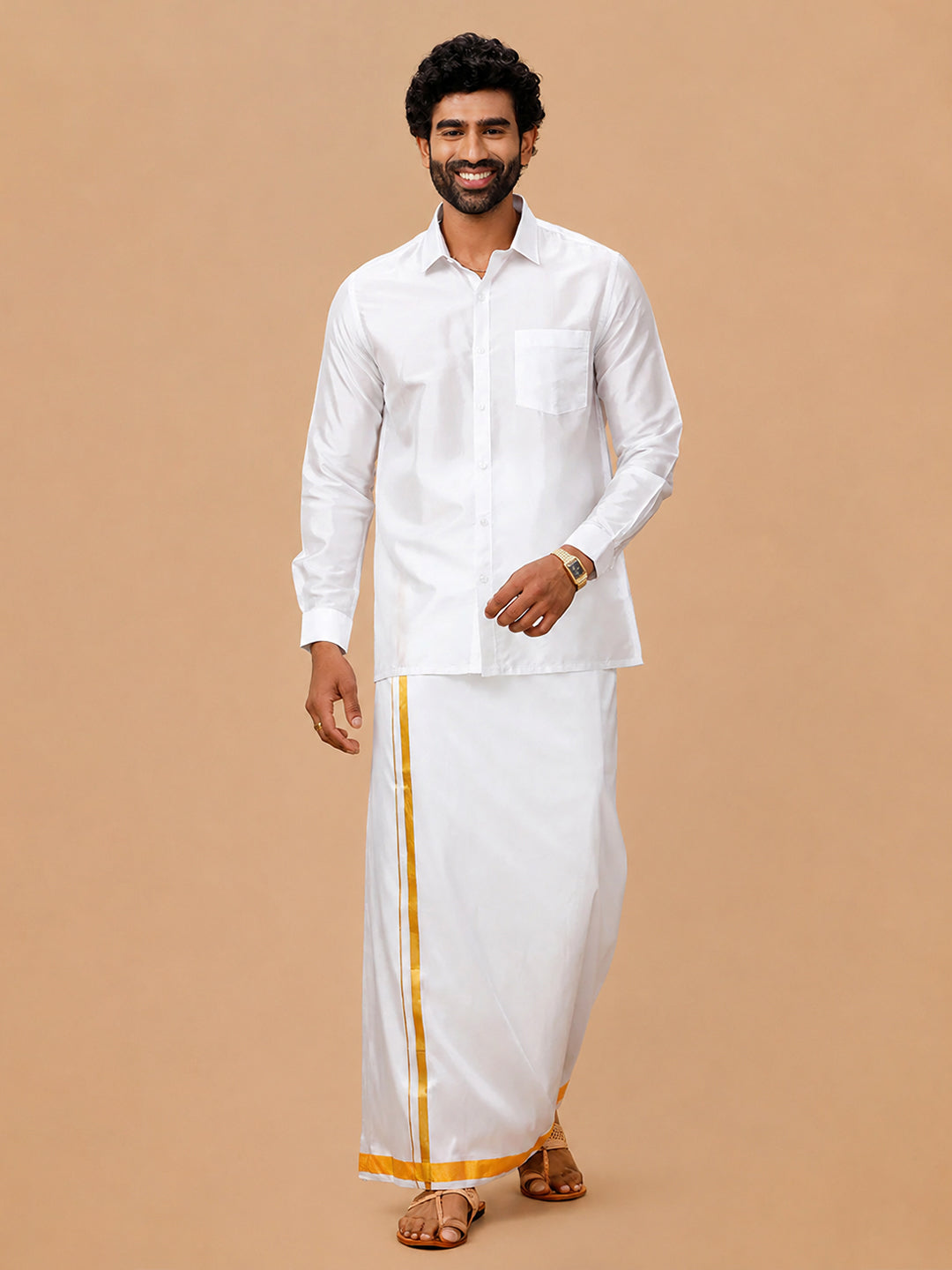 Pure Silk White Shirt – Silk Mark Certified | Wedding Wear