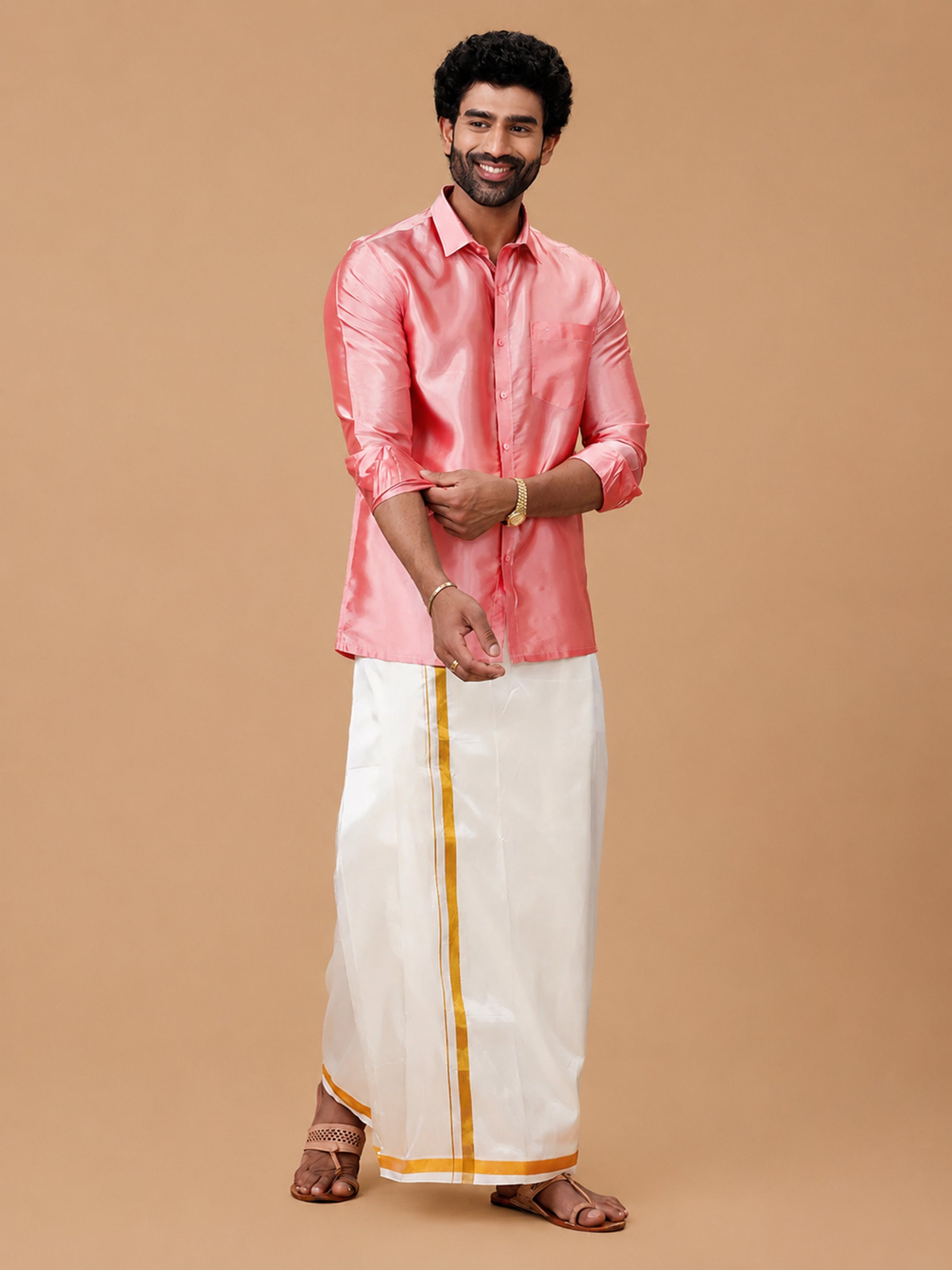 Silk Feel Pink Shirt - Regular Fit
