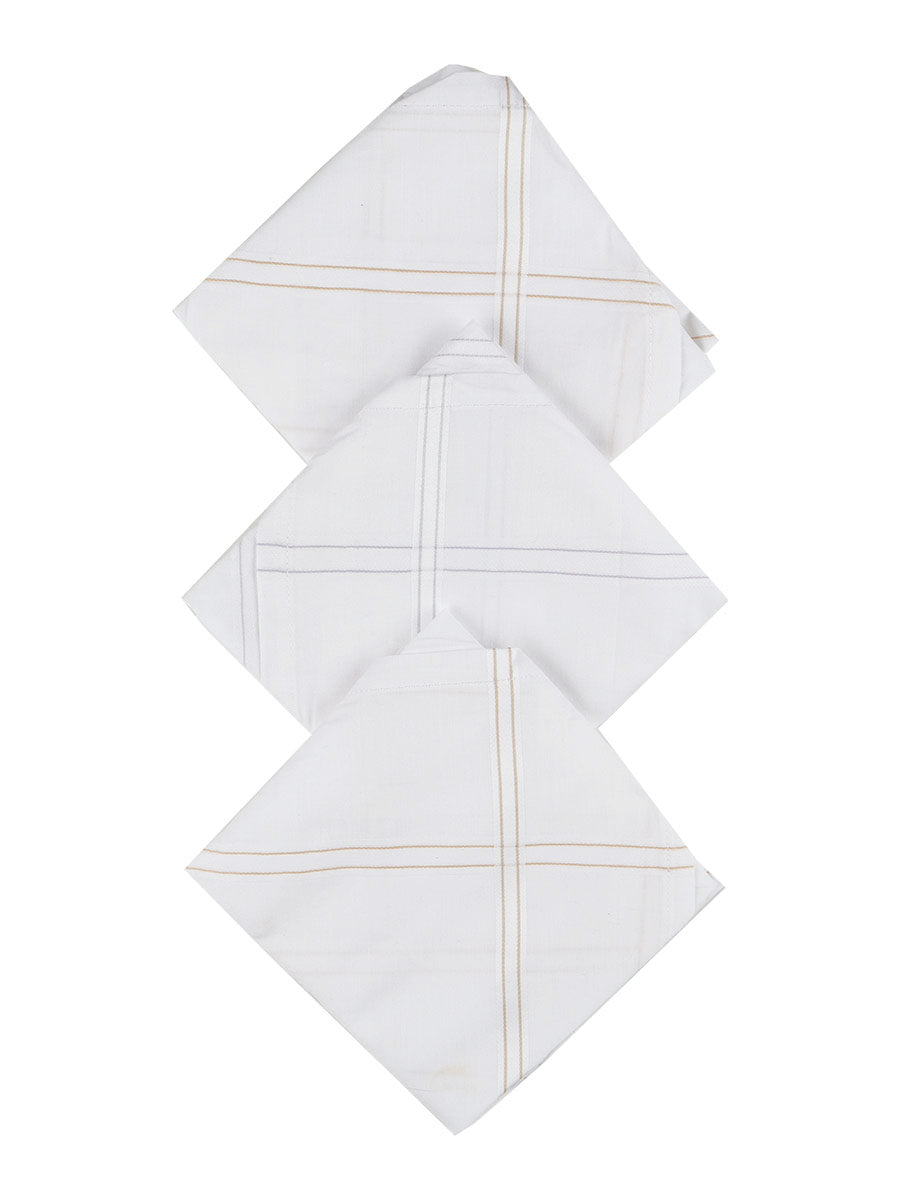 Cotton White Hand Kerchief 2700 (3 in 1)-View one