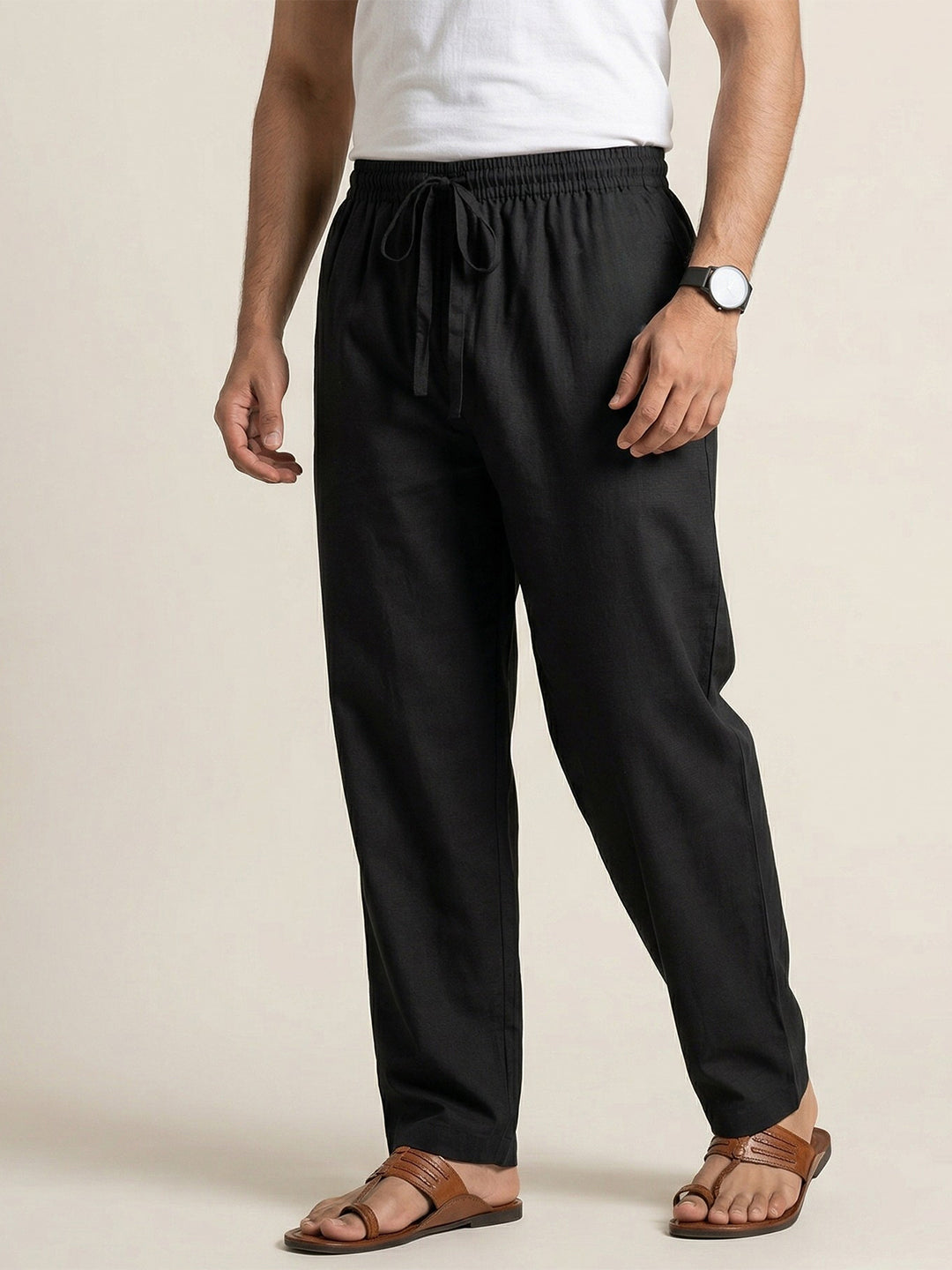Men Stretch Cotton Black Kurta Pant EP2