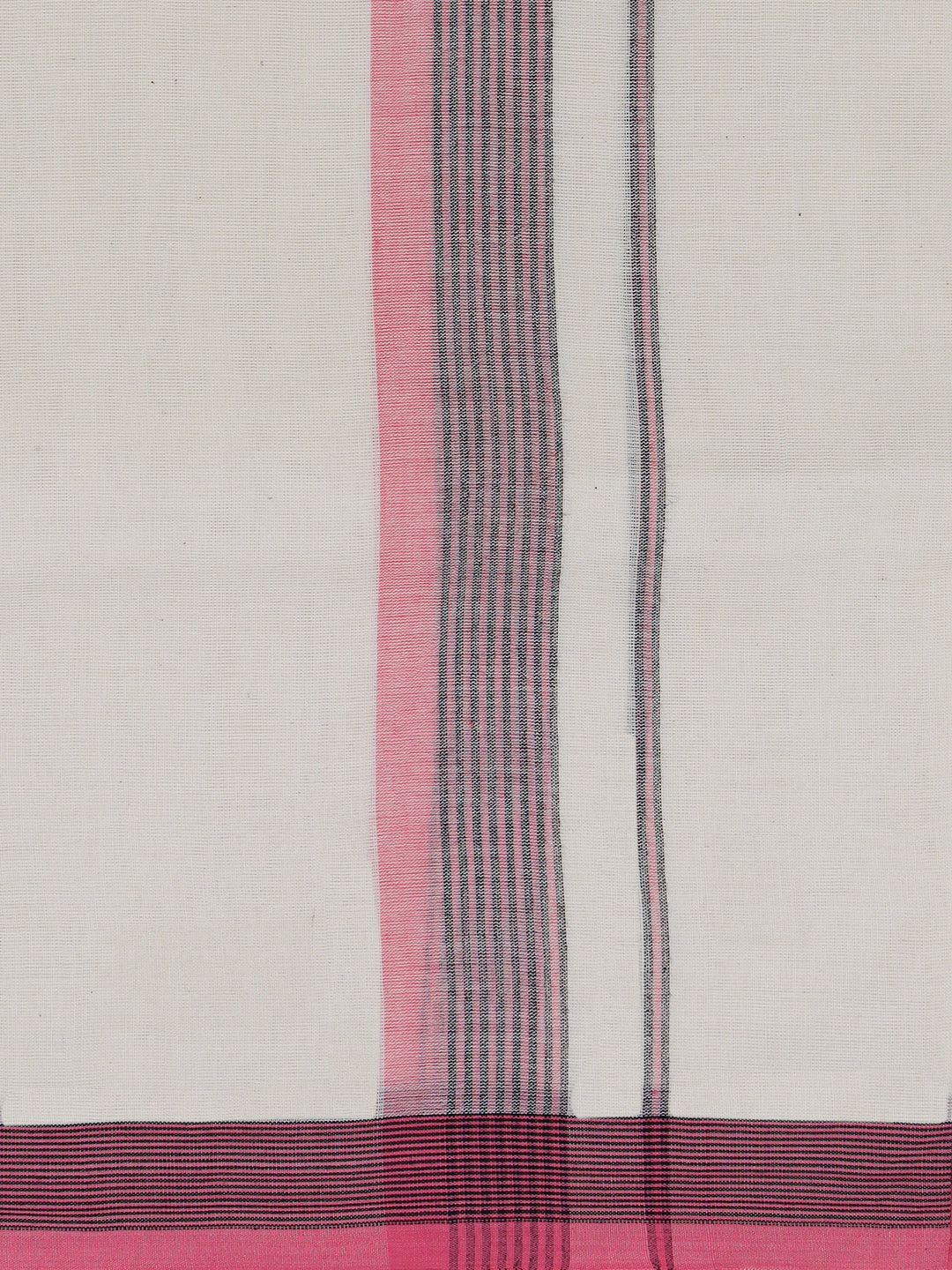 Double Layer 100% Cotton Cream Kora Dhoti with Colour Border - RKF07