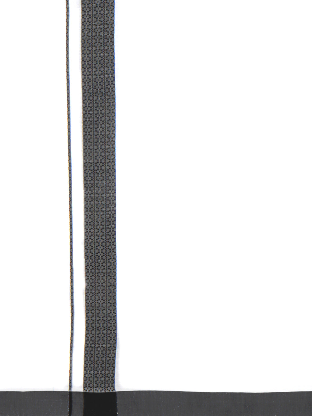 Men Cotton Blend Double Layer White Dhoti with Fancy Border TF04