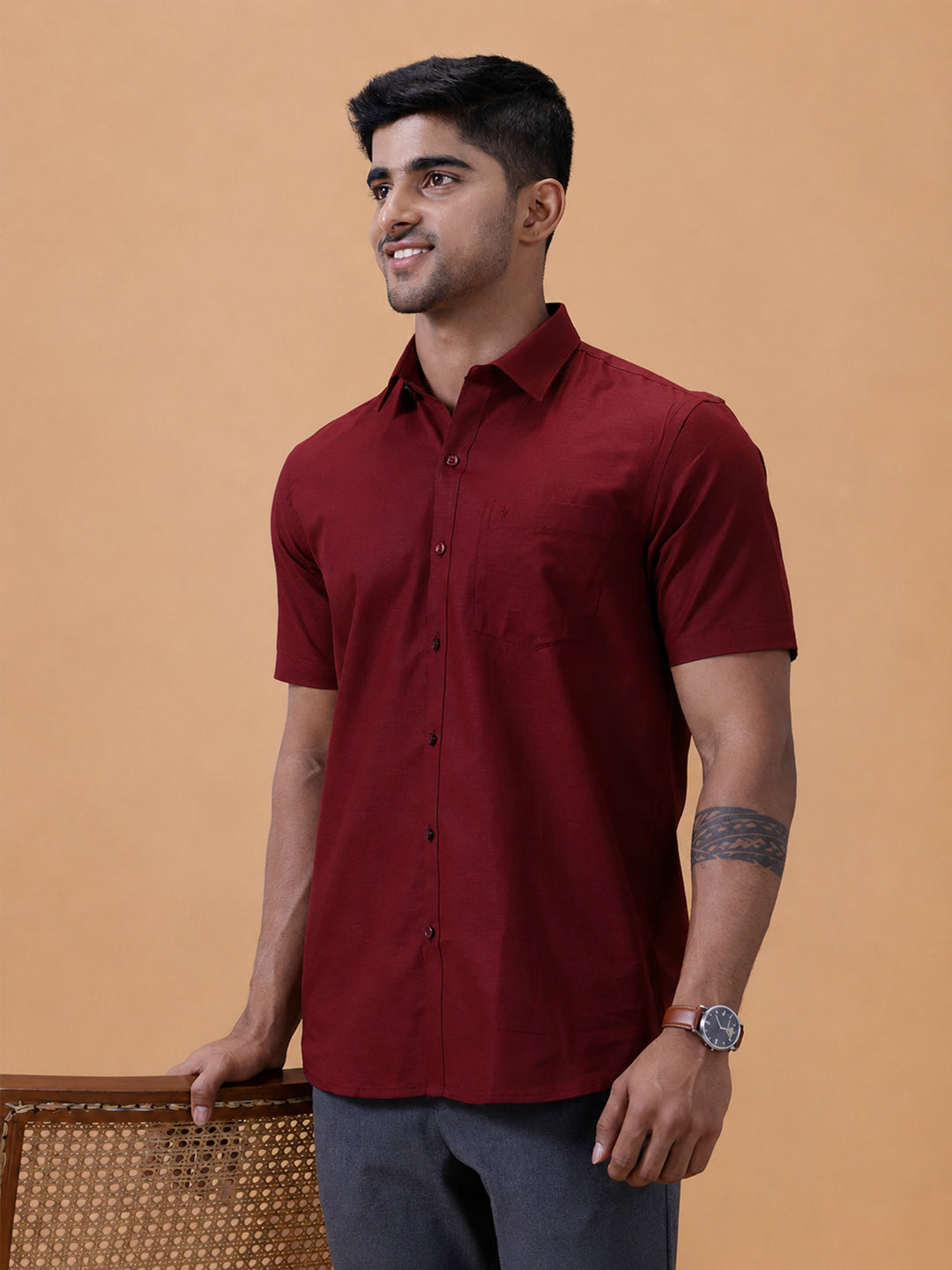 Cotton Rich DK Berry Red Regular Fit T64 ANT8