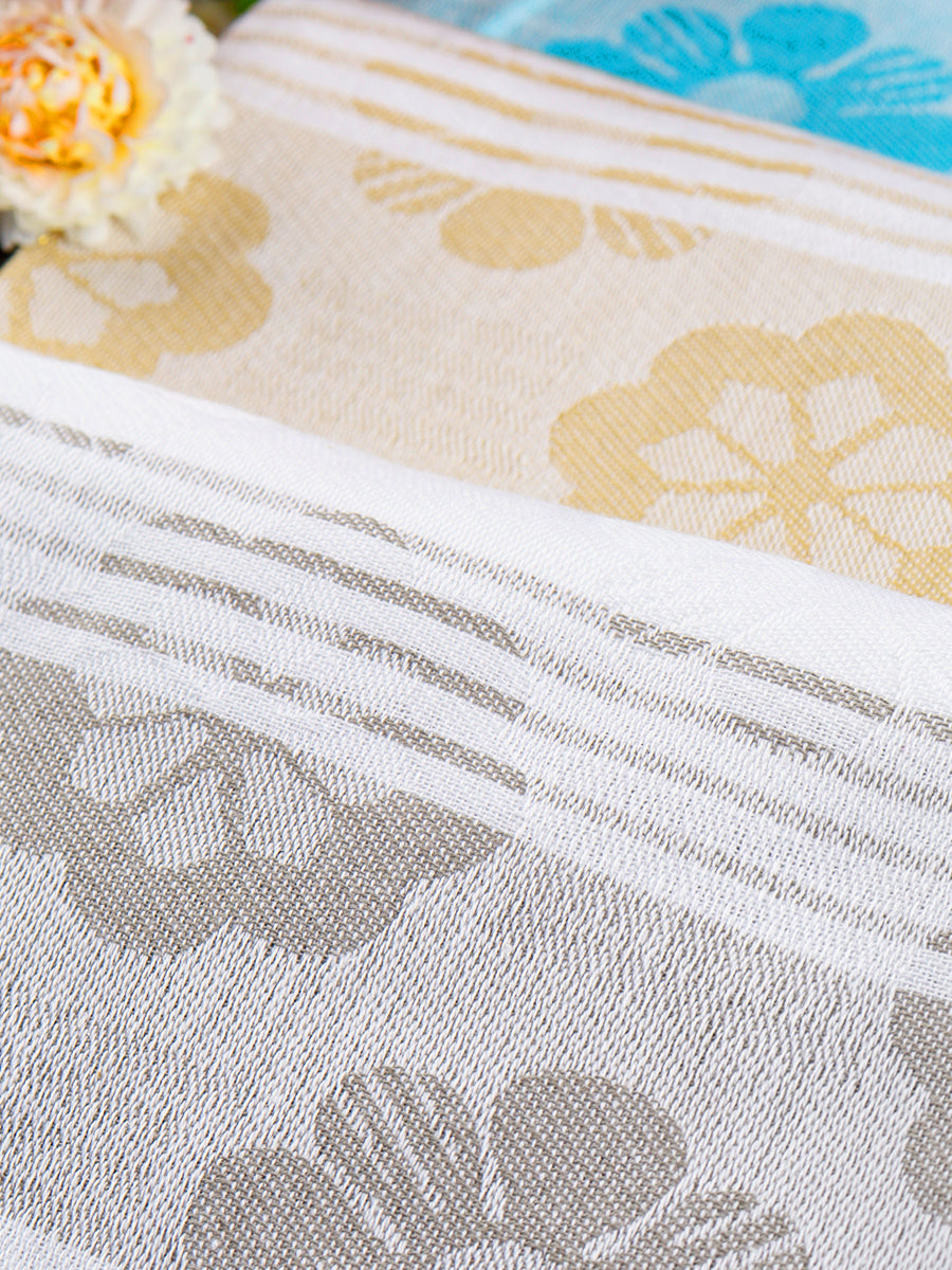 100% Cotton Soft Feel Colour Flower Design Bath Towel 1058 -Close view