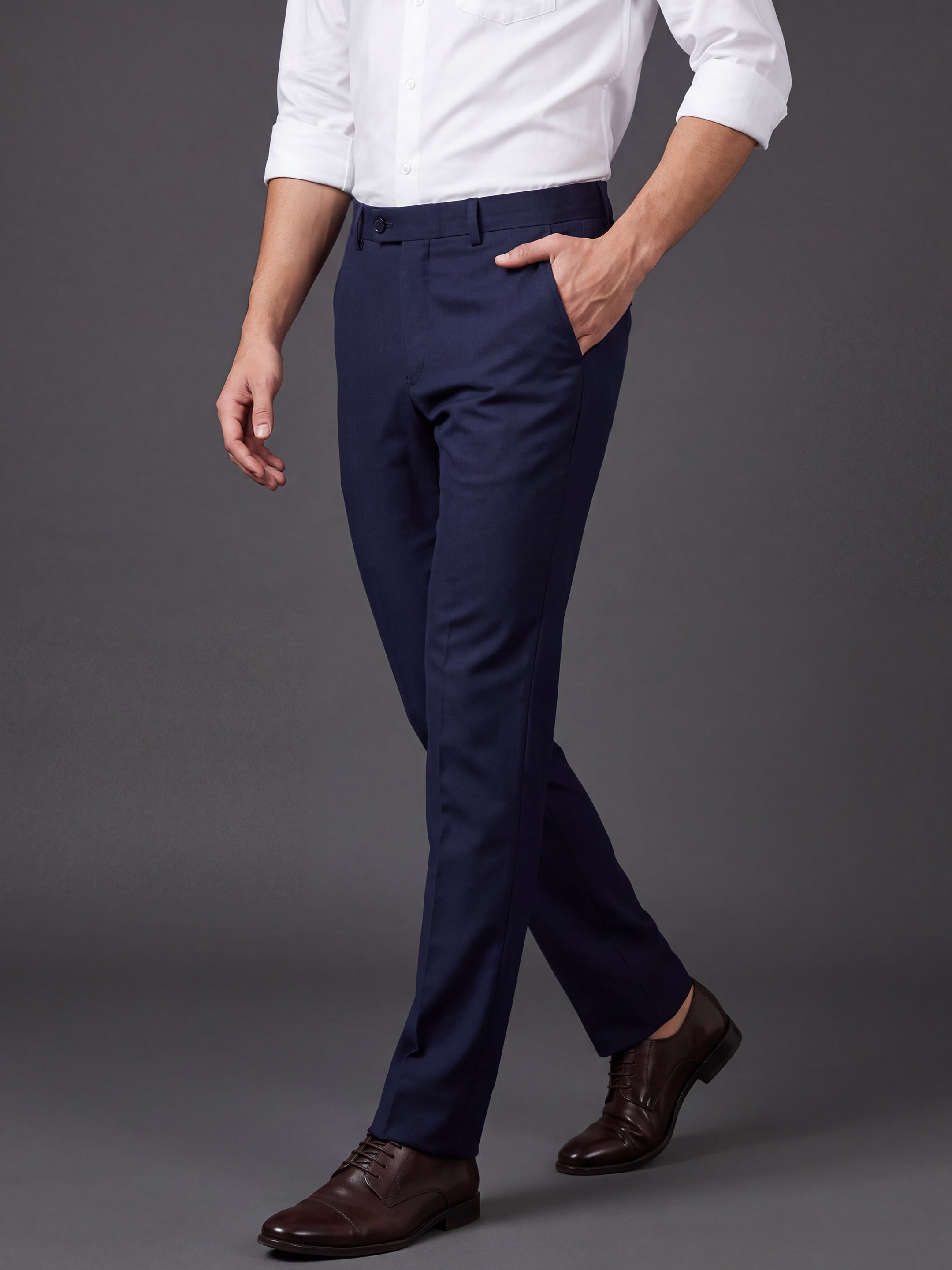 Prima Club Cotton Poly Viscose Stretchable Waistband Dark Blue Pants