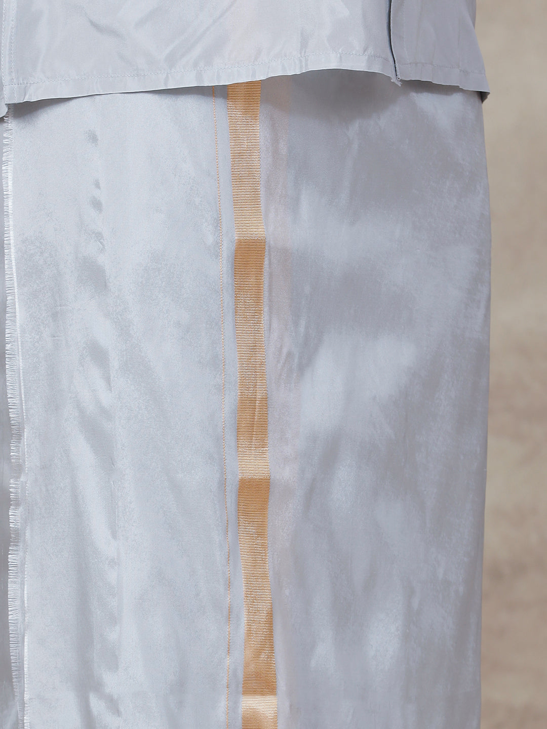 Couple Combo Shirt & Dhoti Set with Saree Silver Grey ASS95
