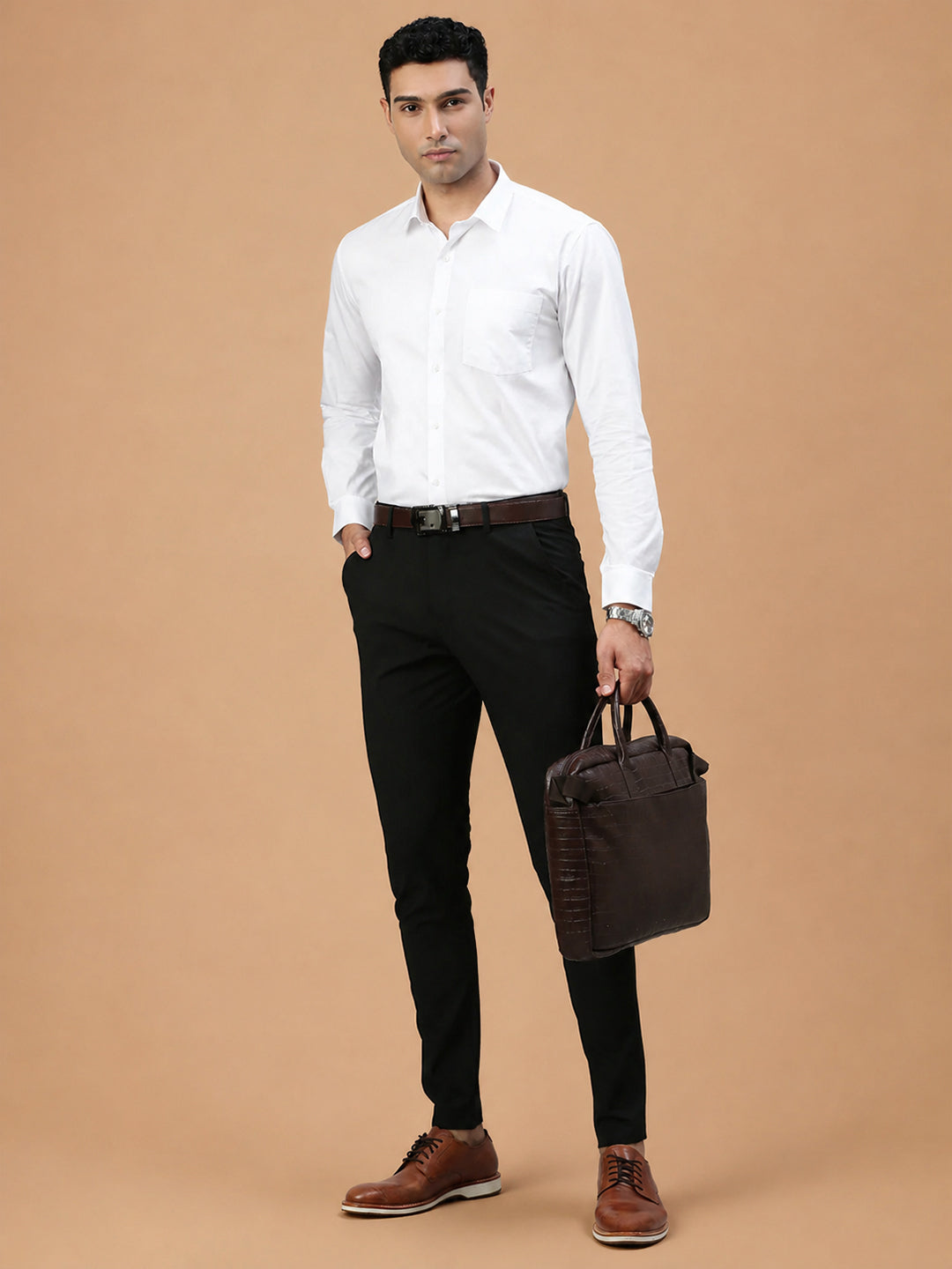 Spill Resistant 100% Cotton White Shirt – Clean White