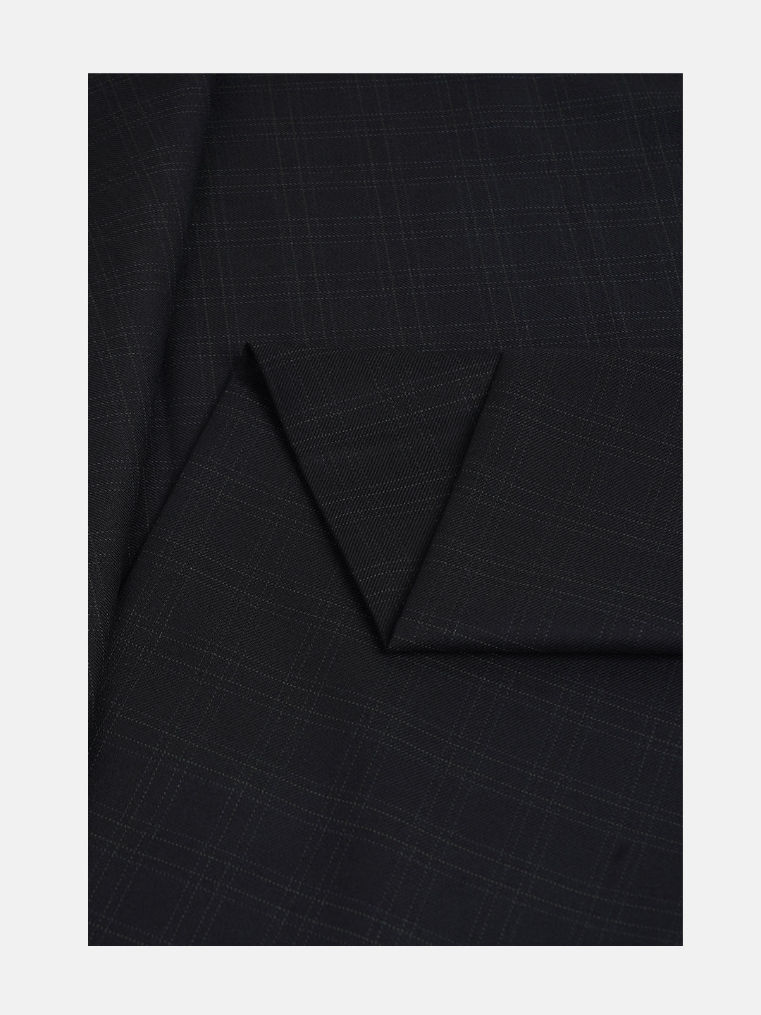 Mens Black Checked Premium Suiting Fabric Joy Wool