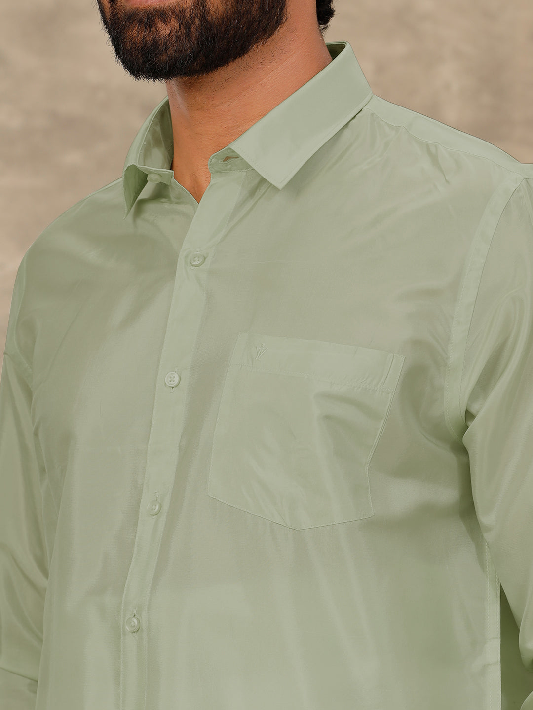 Men Art Silk Fir Green Shirt & Dhoti Towel Set Swayamvara