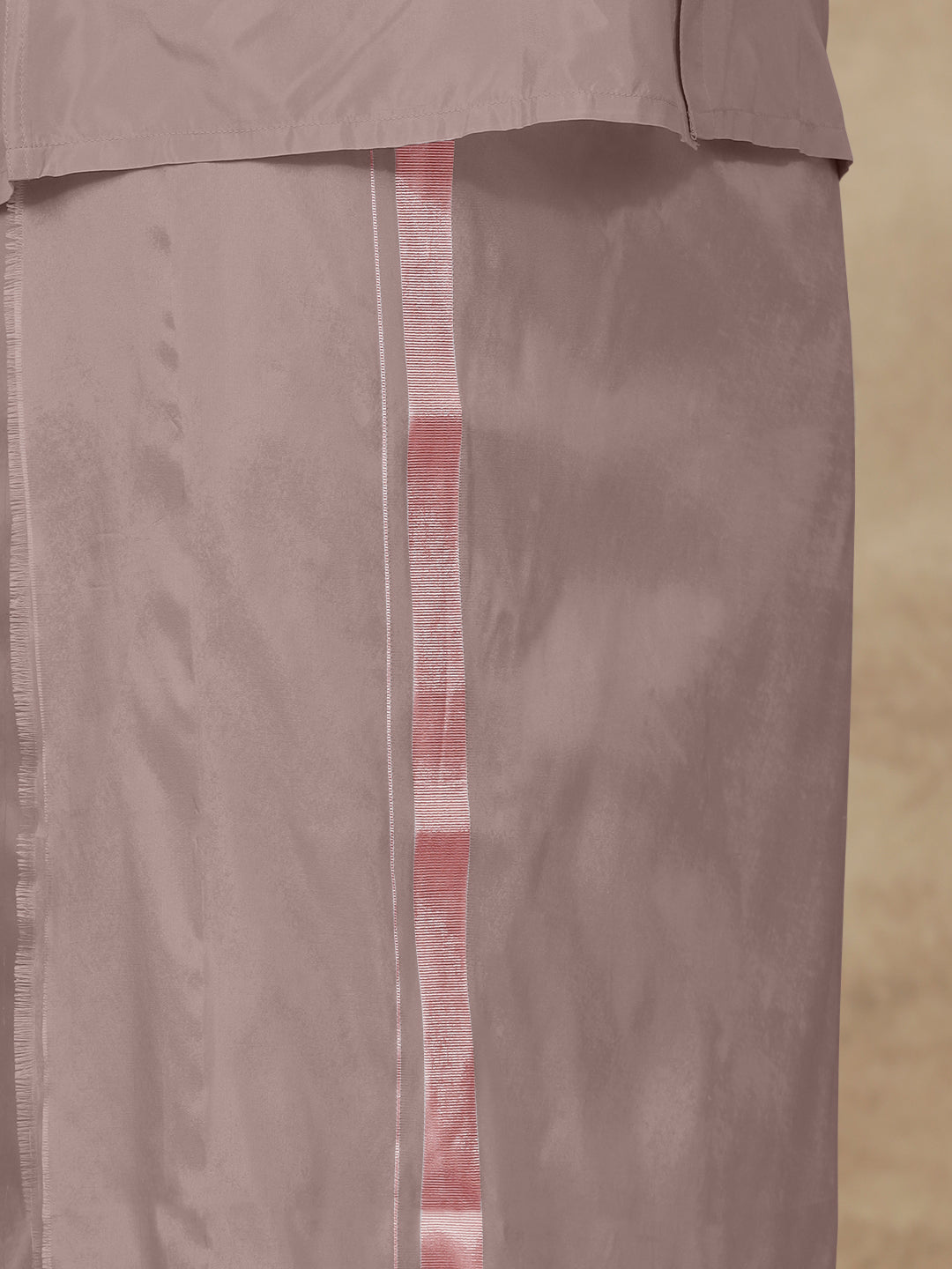 Men Art Silk Sand Stone Shirt & Dhoti Towel Set Swayamvara