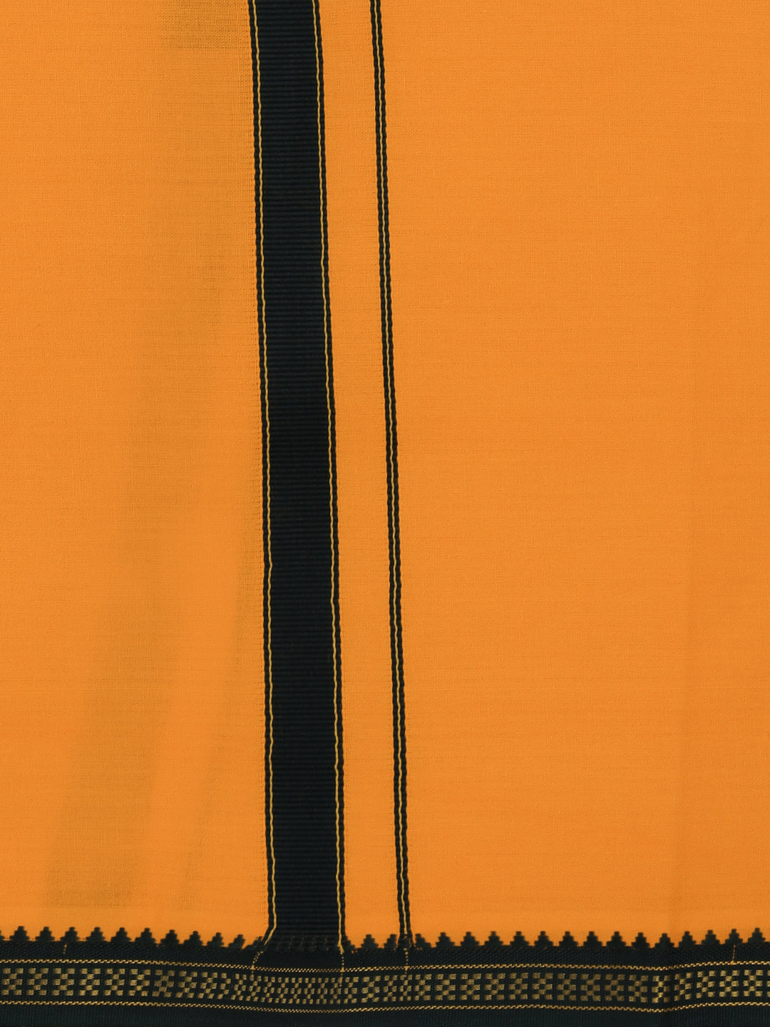Men 100% Cotton Single Layer Mango Dhoti with Mayilkhan Border Slokam (4 Way Dhoti )