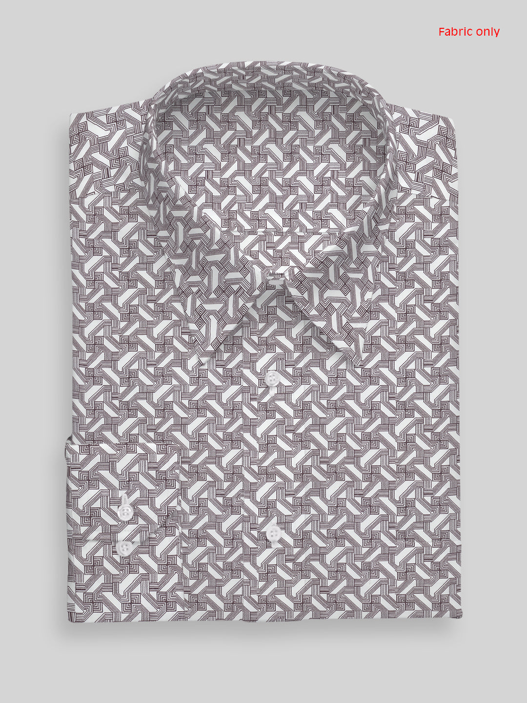 Men Cotton Blend Printed Shirt Fabric Brown Alpha