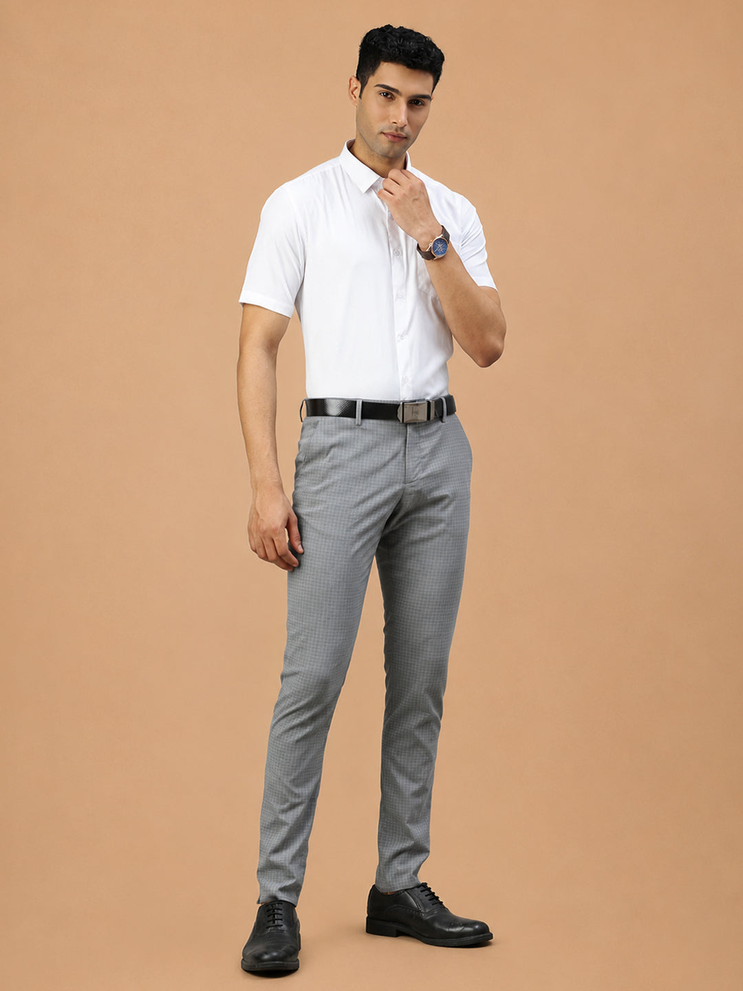 Cotton Rich Prestigious Fit White Shirt 2 Pcs Combo