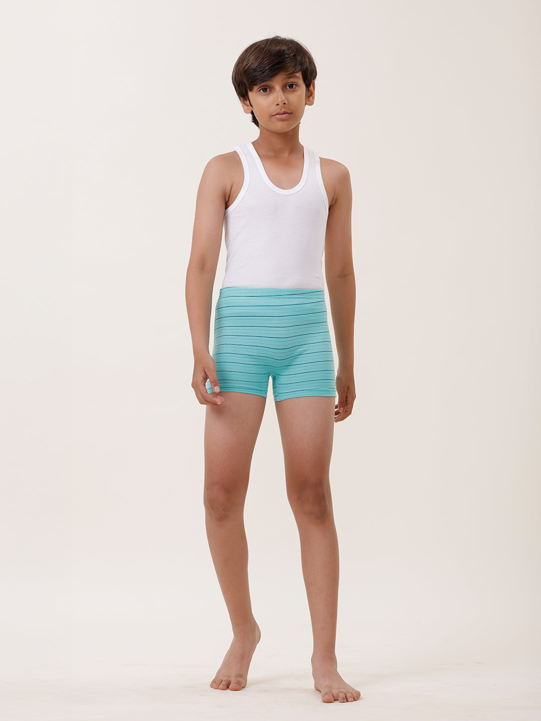 Boys Combed Cotton Assorted Colour Striped Drawer (Pack of 4)