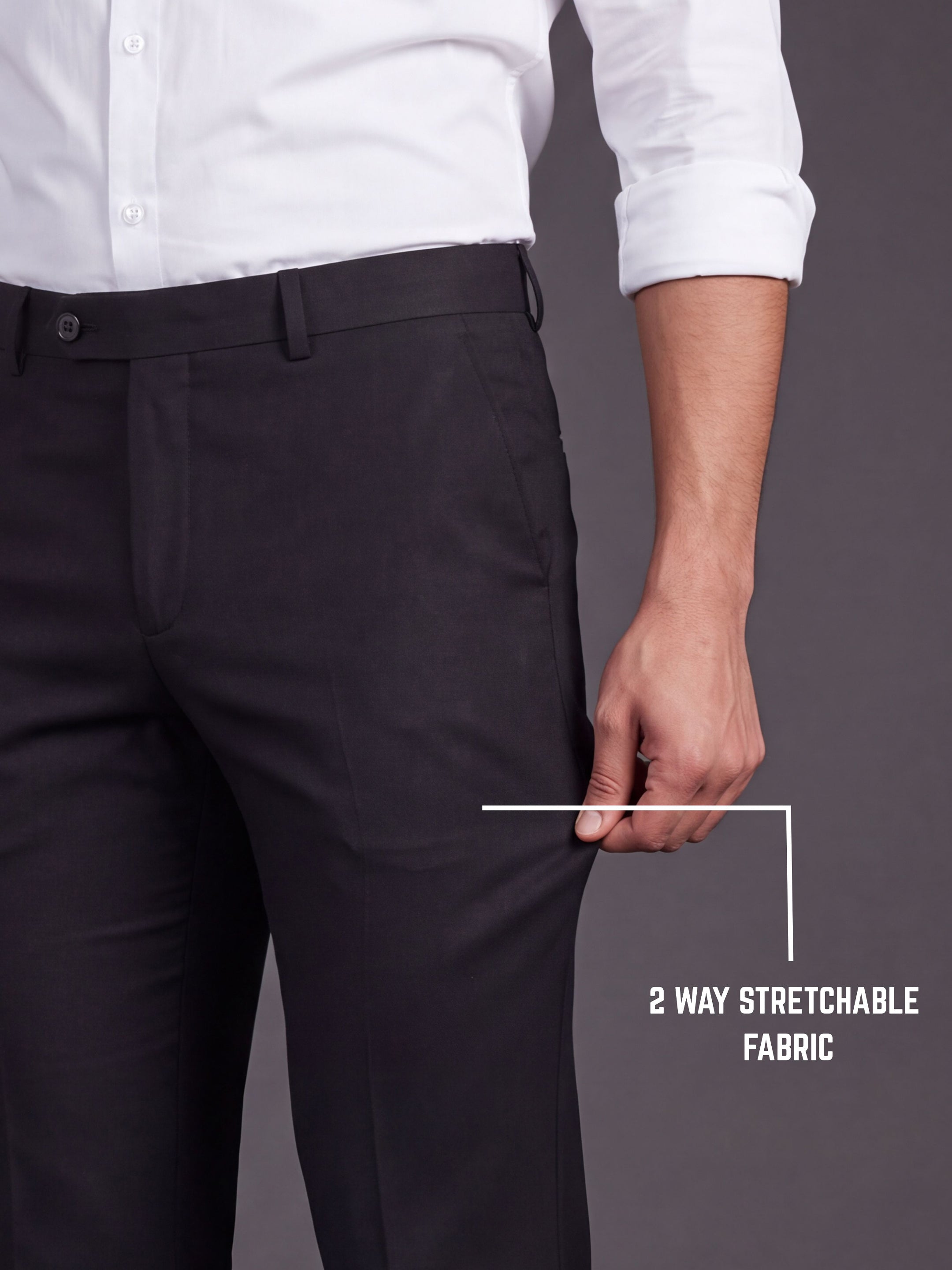 Prima Club Cotton Poly Viscose Stretchable Waistband Black Pants