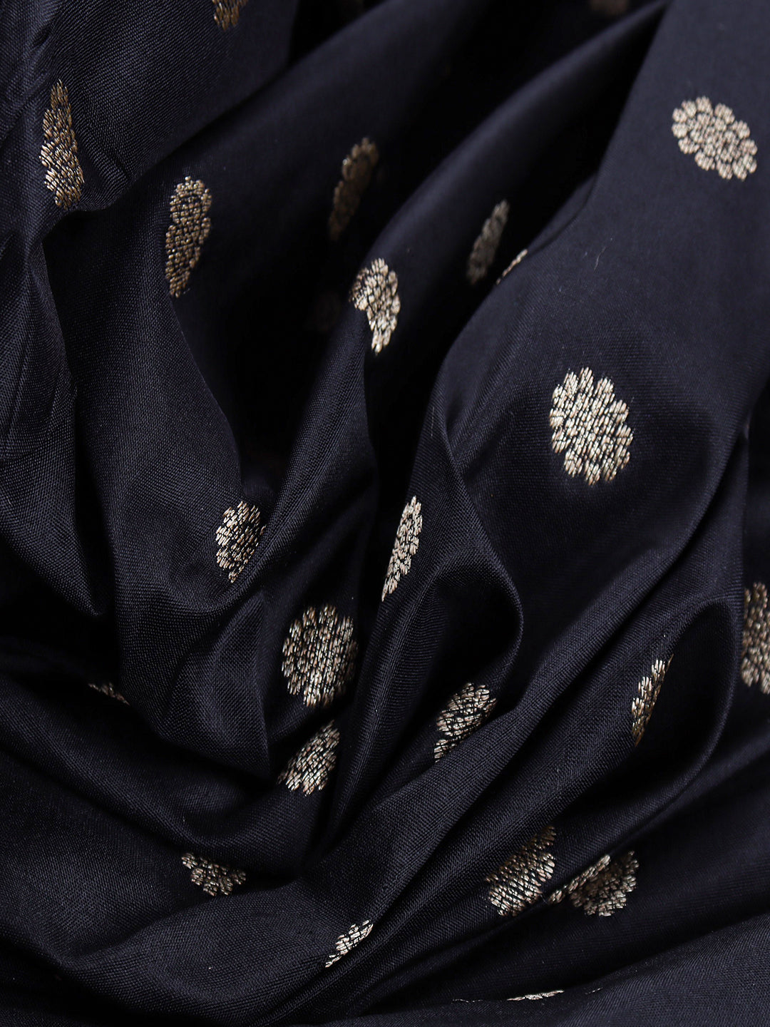 100% Pure Silk Shirt Fabric Black