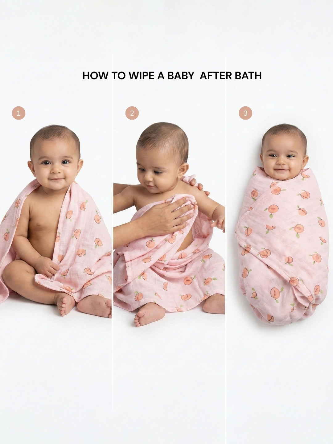 100% Cotton Muslin Bath Towel (Pack of 3)