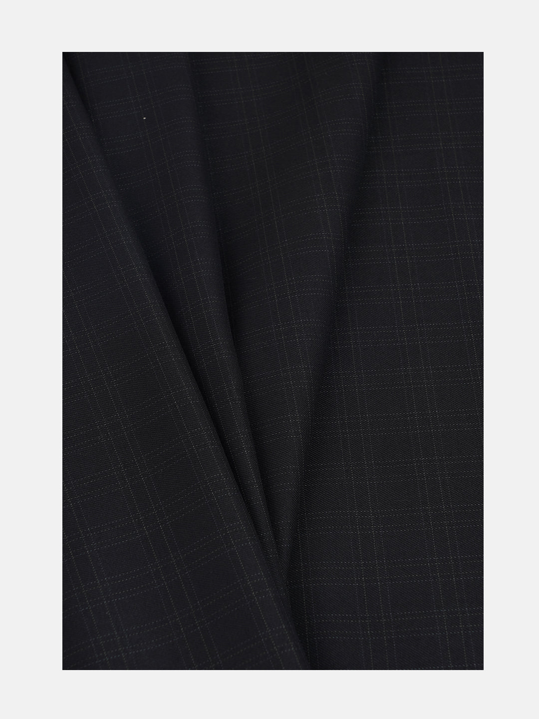 Mens Black Checked Premium Suiting Fabric Joy Wool