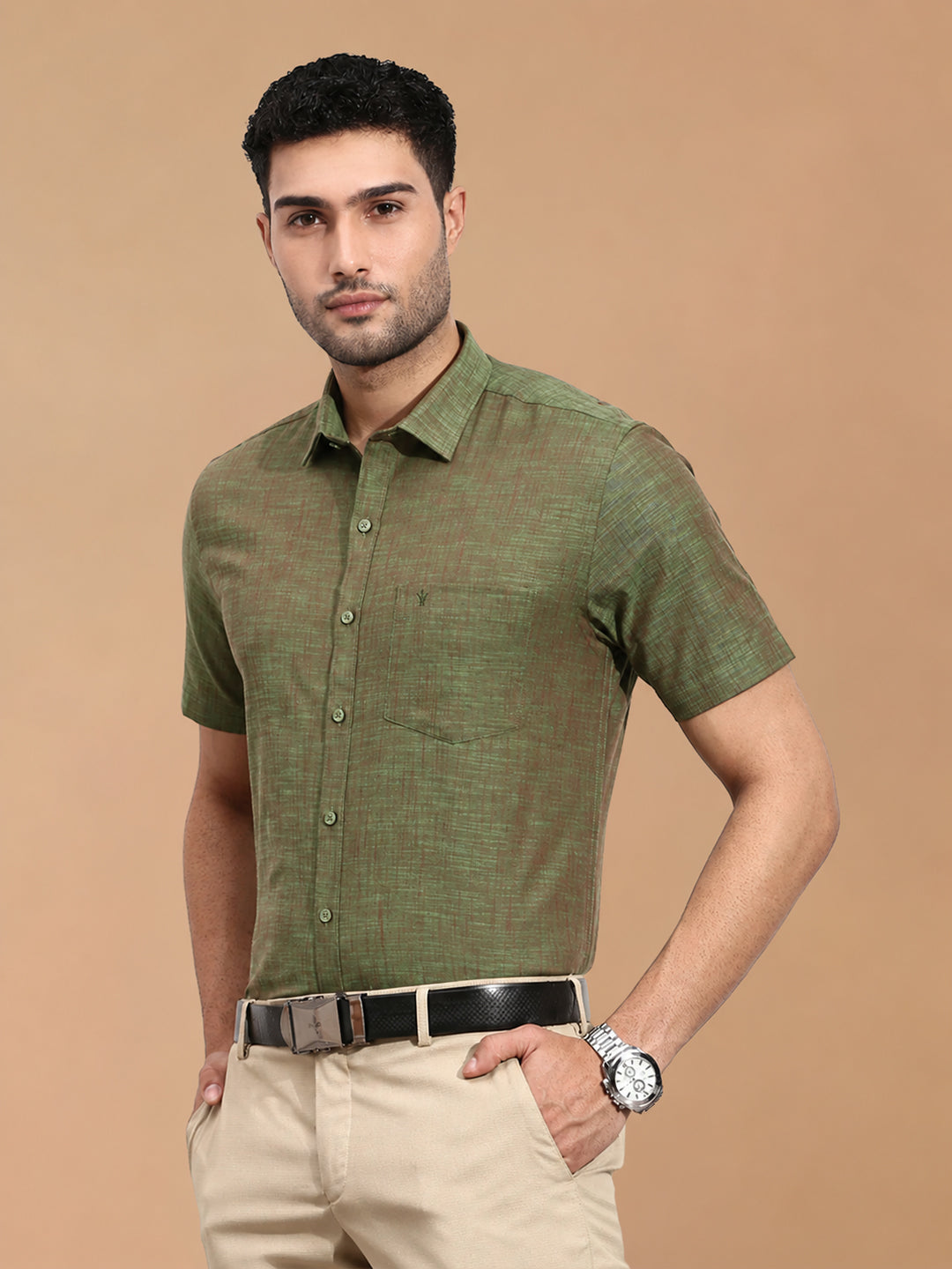 100% Cotton Green Smart Fit Shirt CL2 GT19