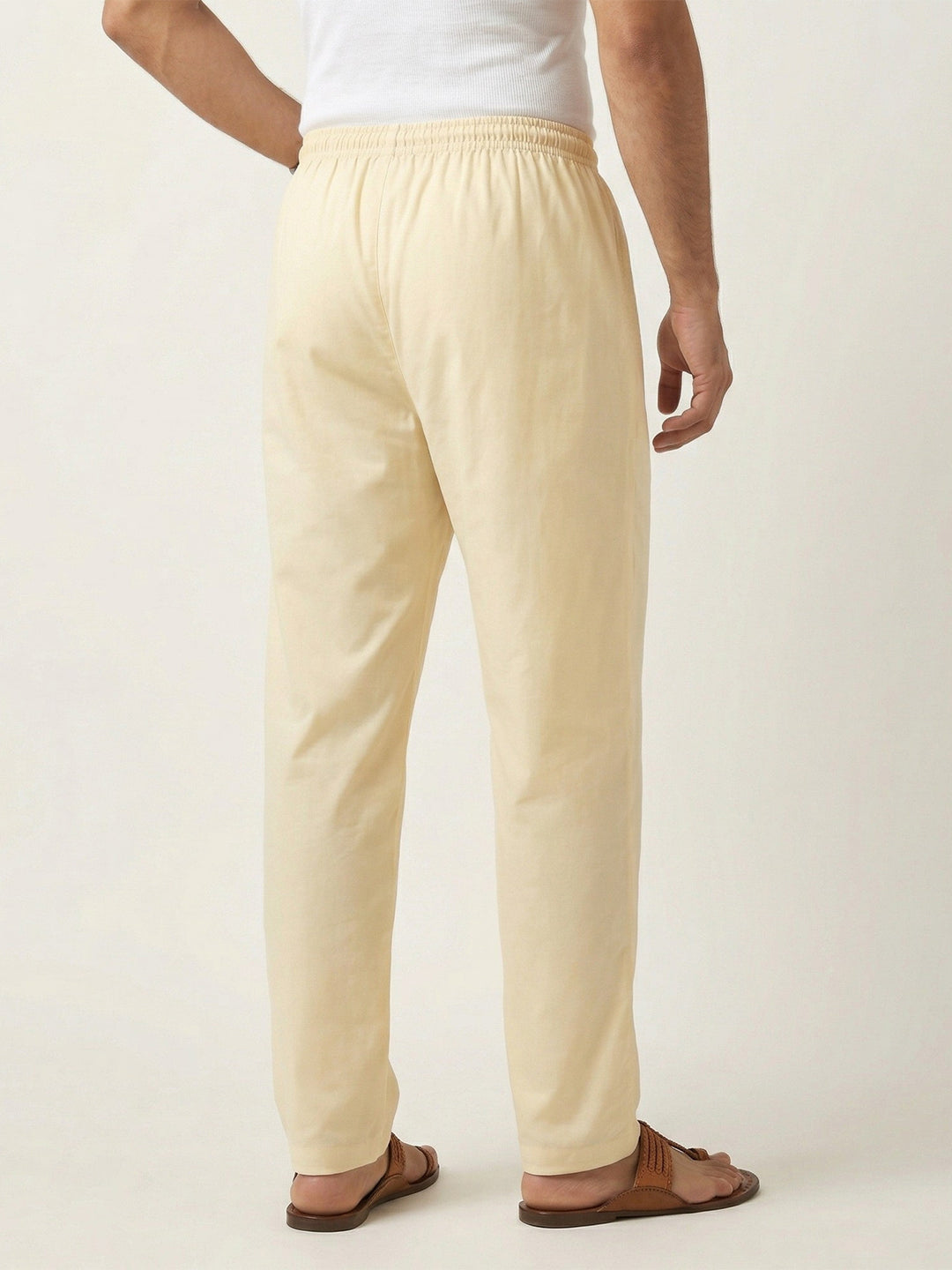 Men Stretch Cotton Creamy Sandal Kurta Pant EP3