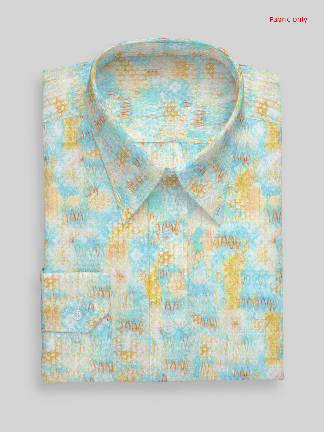 Men Cotton Rich Printed Shirt Fabric SkyBlue Oslo Print
