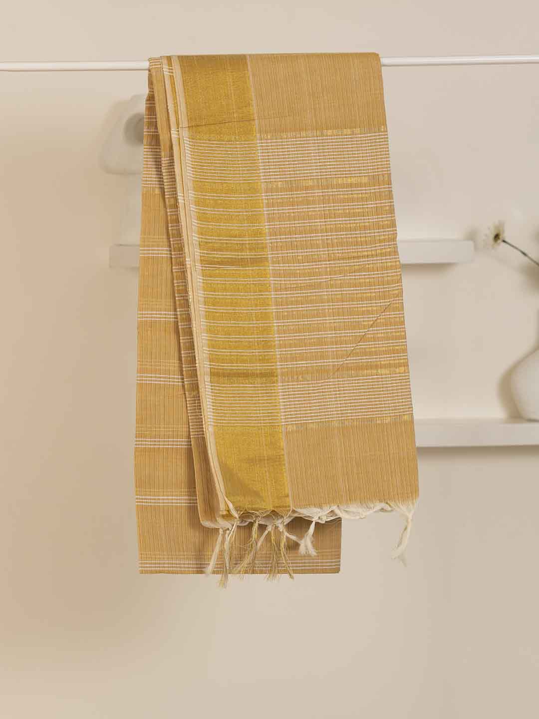 Women Sandal Striped Cotton Saree CJ04