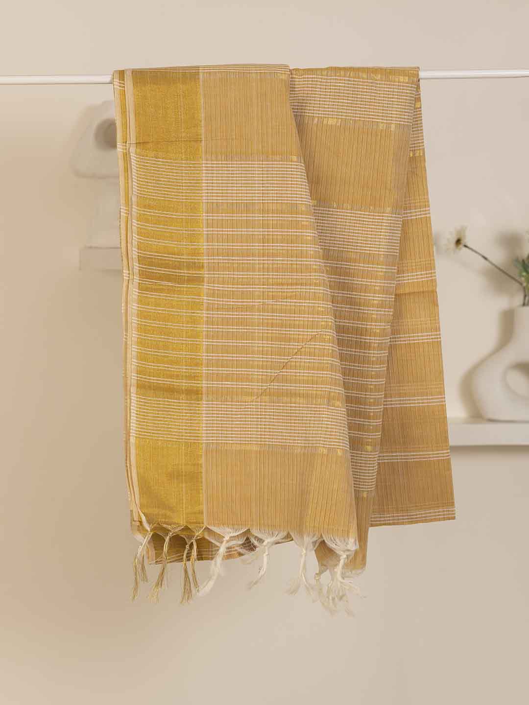 Women Sandal Striped Cotton Saree CJ04