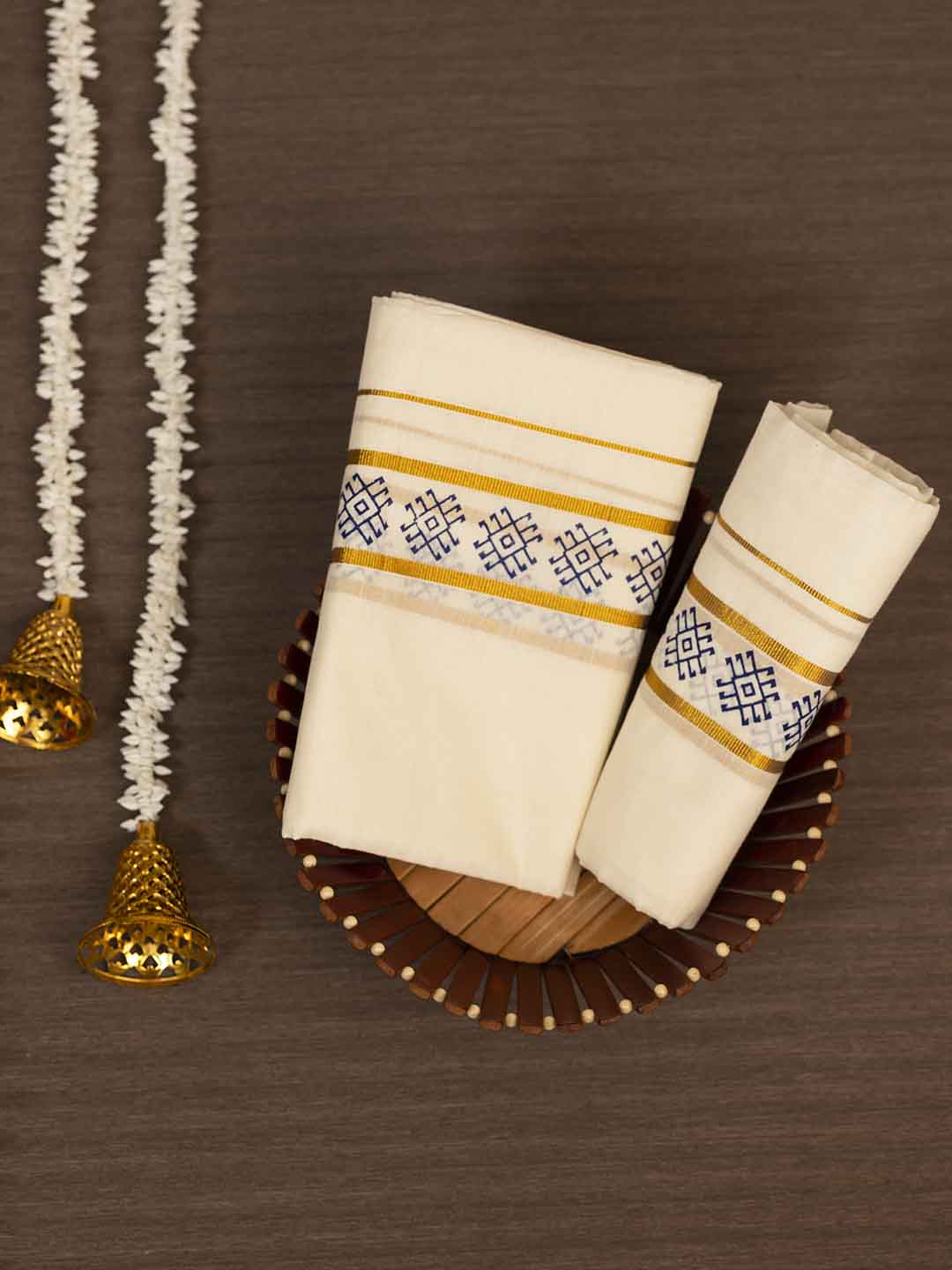 Women Kerala Cotton Kasavu Single Set Mundu Saree KS175