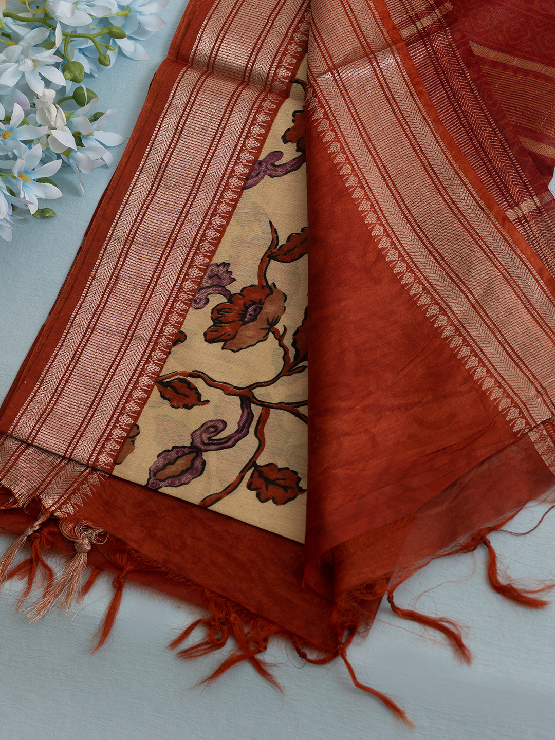 Women Copper Semi Tussar Sarees SCS159
