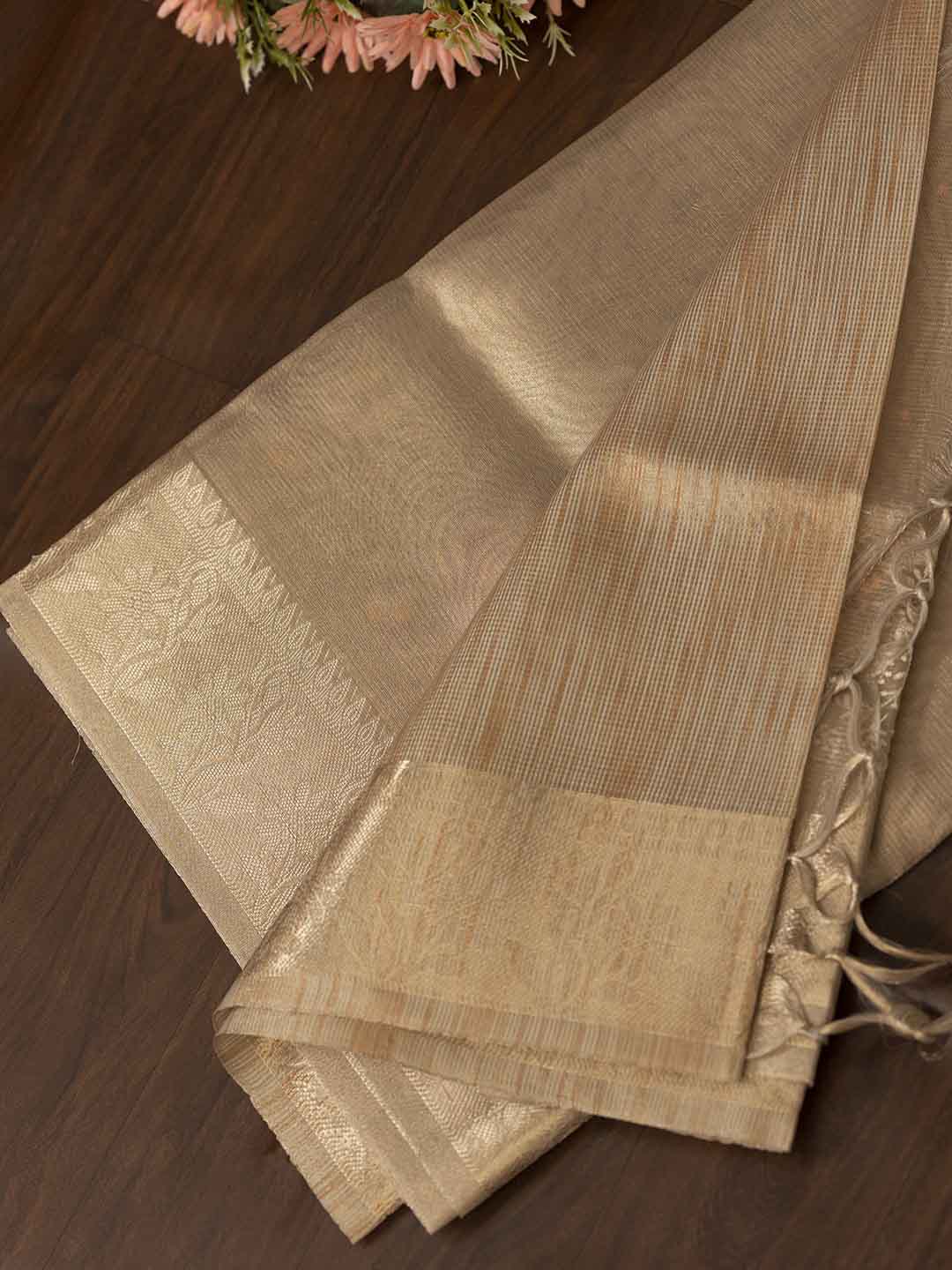 Women Light Brown Art Silk Printed Saree ASS31