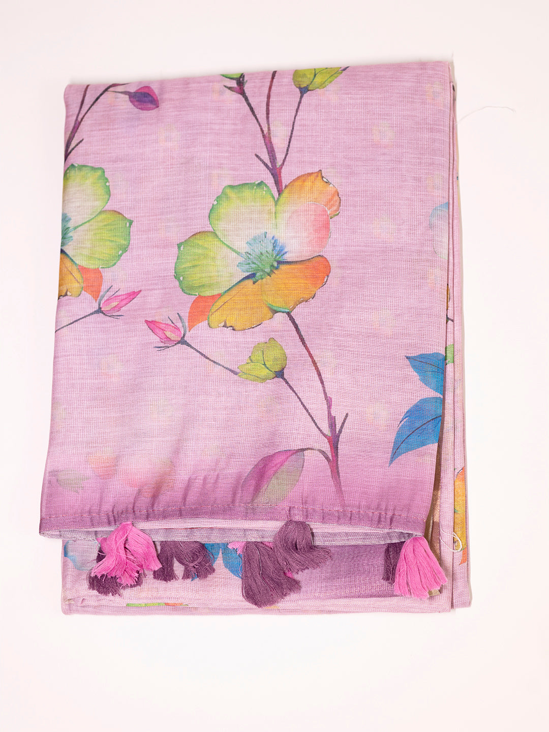 Women Pink Tissue Printed Saree TS29