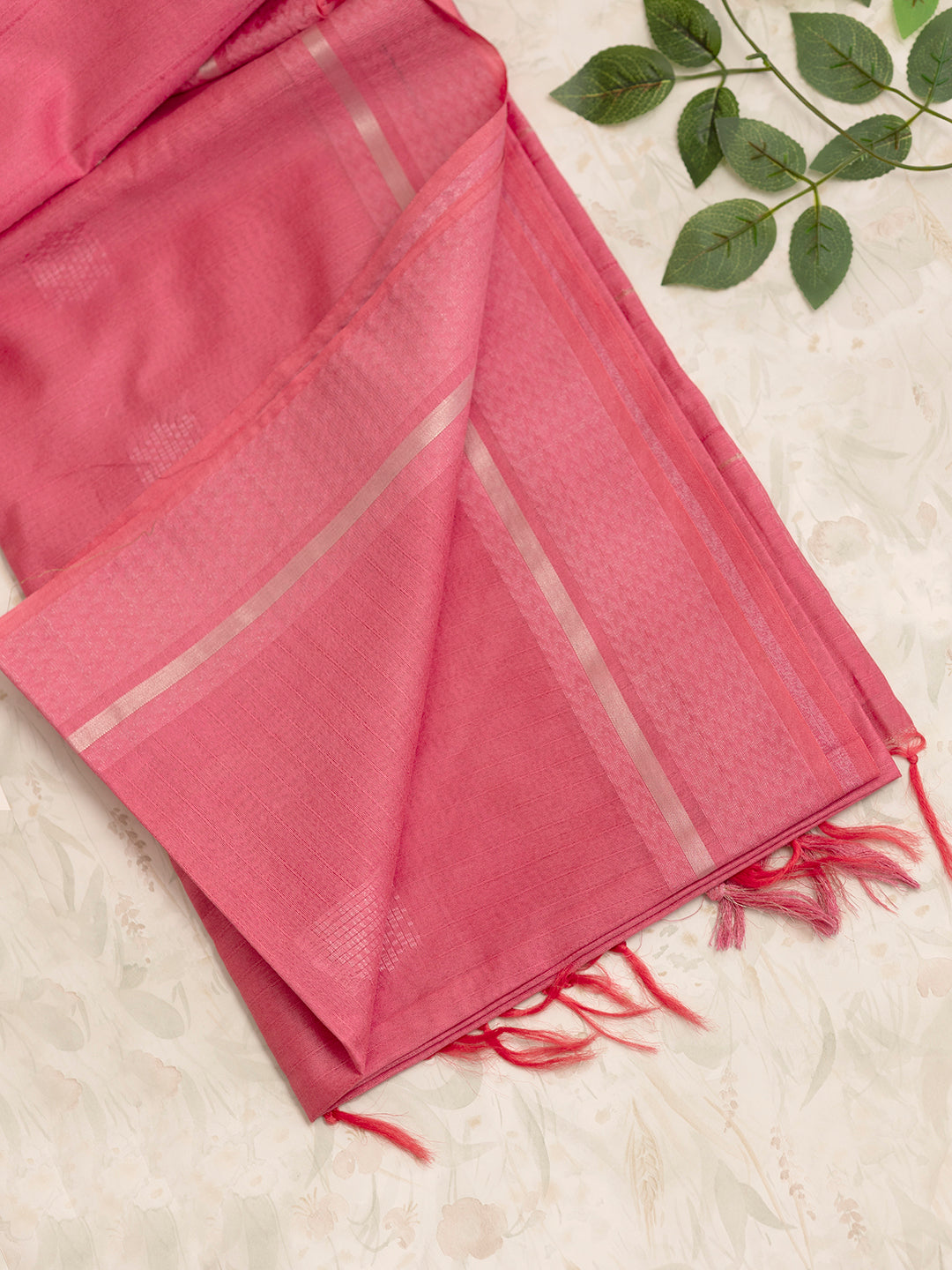 Women Pink Semi Tussar Saree ST223