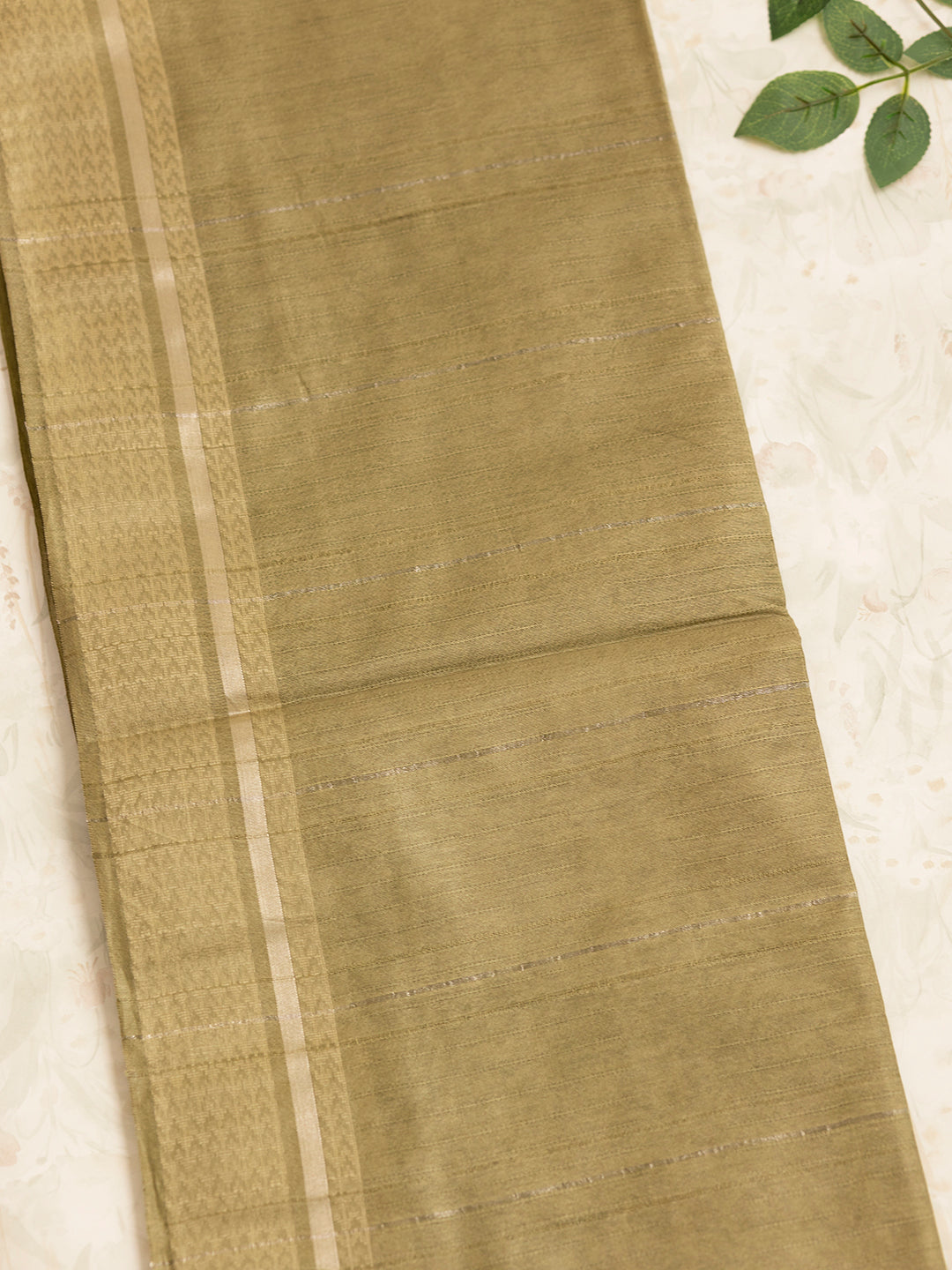 Women Olive Green Semi Tussar Saree ST230
