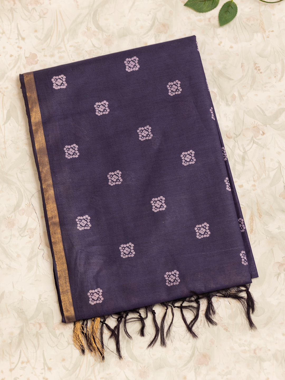 Women Navy Blue Semi Tussar Saree ST224