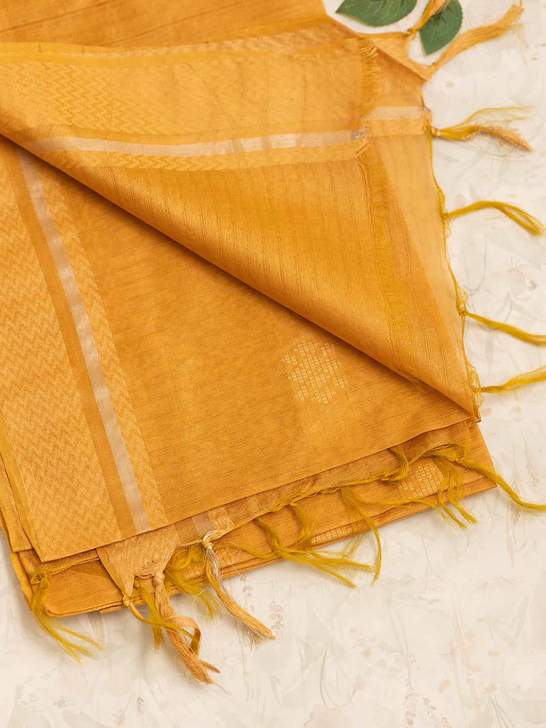 Women Mustard Yellow Semi Tussar Saree ST222
