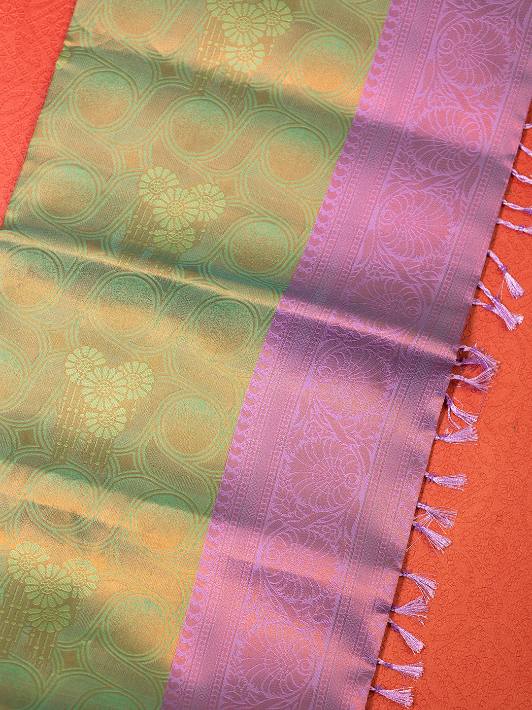 Women Green with Purple Art Silk Saree ASS44