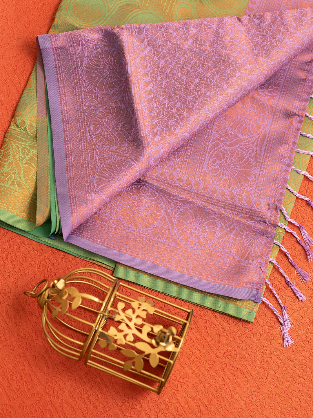 Women Green with Purple Art Silk Saree ASS44