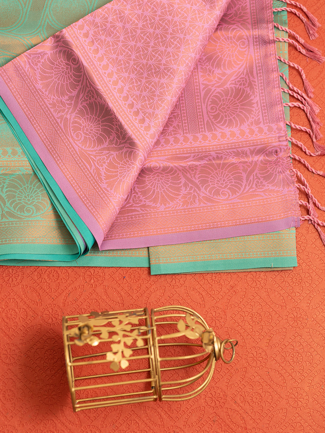 Women Green with Pink Art Silk Saree ASS45