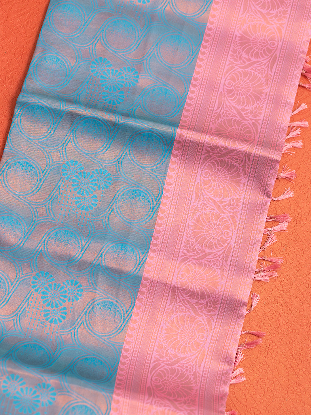 Women Blue with Pink Art Silk Saree ASS41