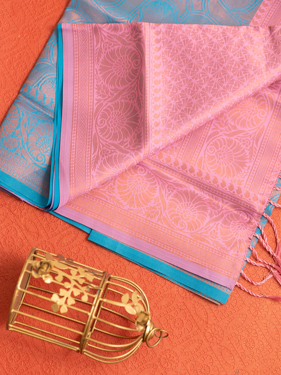 Women Blue with Pink Art Silk Saree ASS41